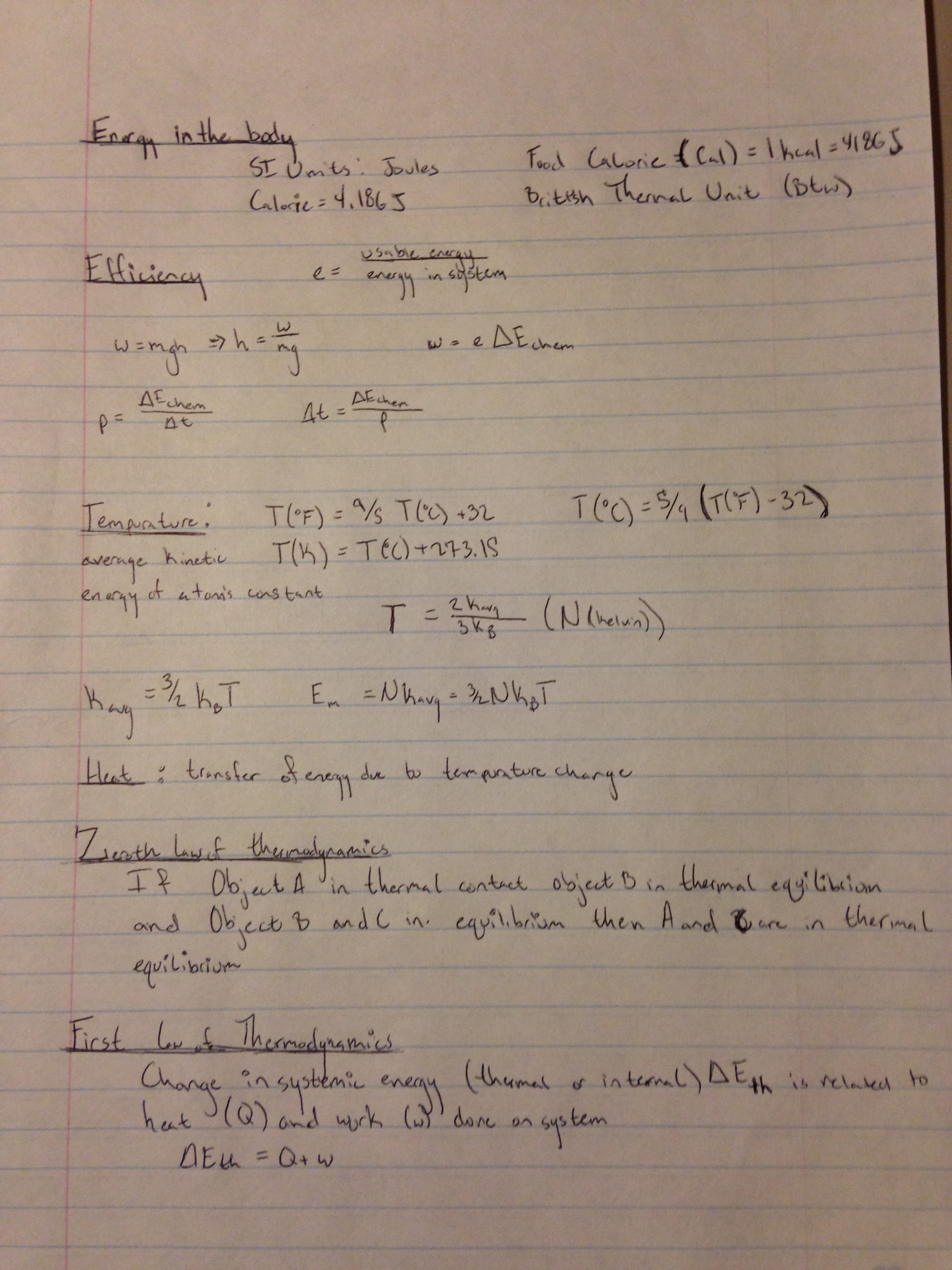 Thermodynamic Laws and Efficiency