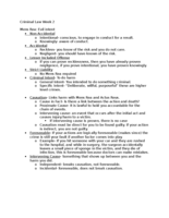 Criminal Law 181 Week 2 Notes