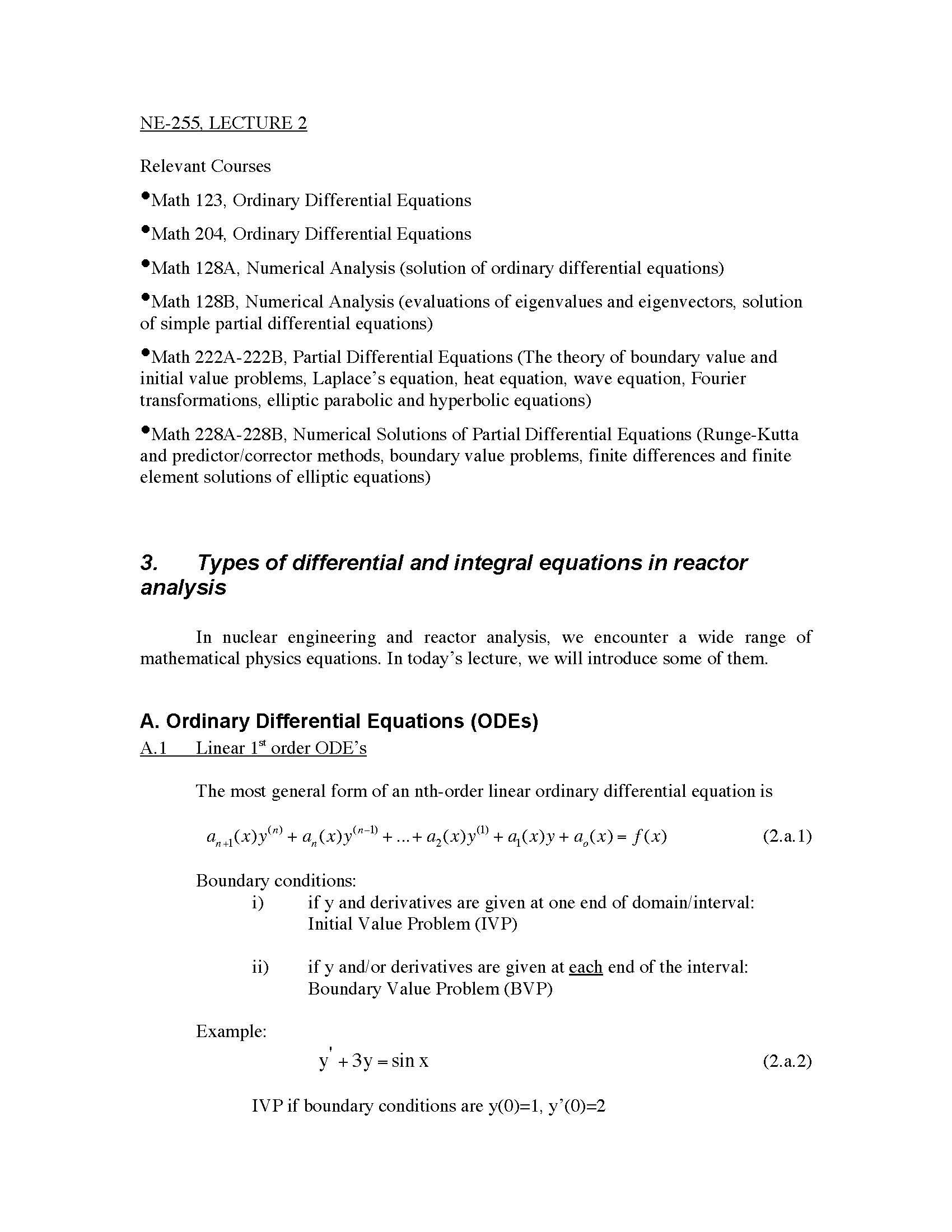 Ordinary Differential Equations
