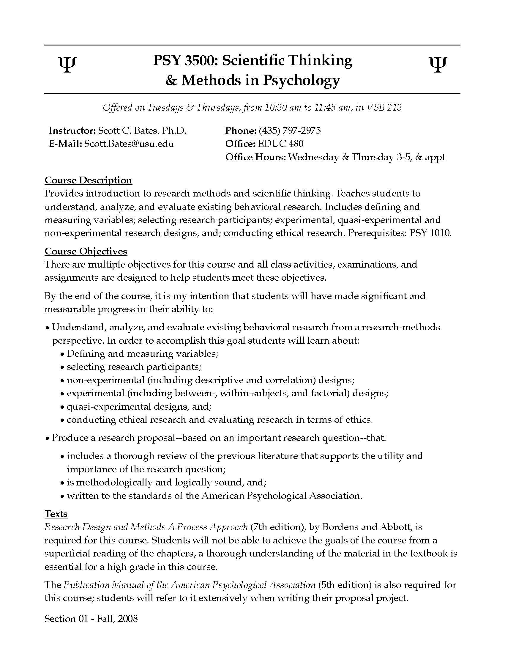 Scientific Thinking and Methods in Psychology