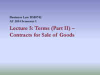Leccture 5 for Business Law