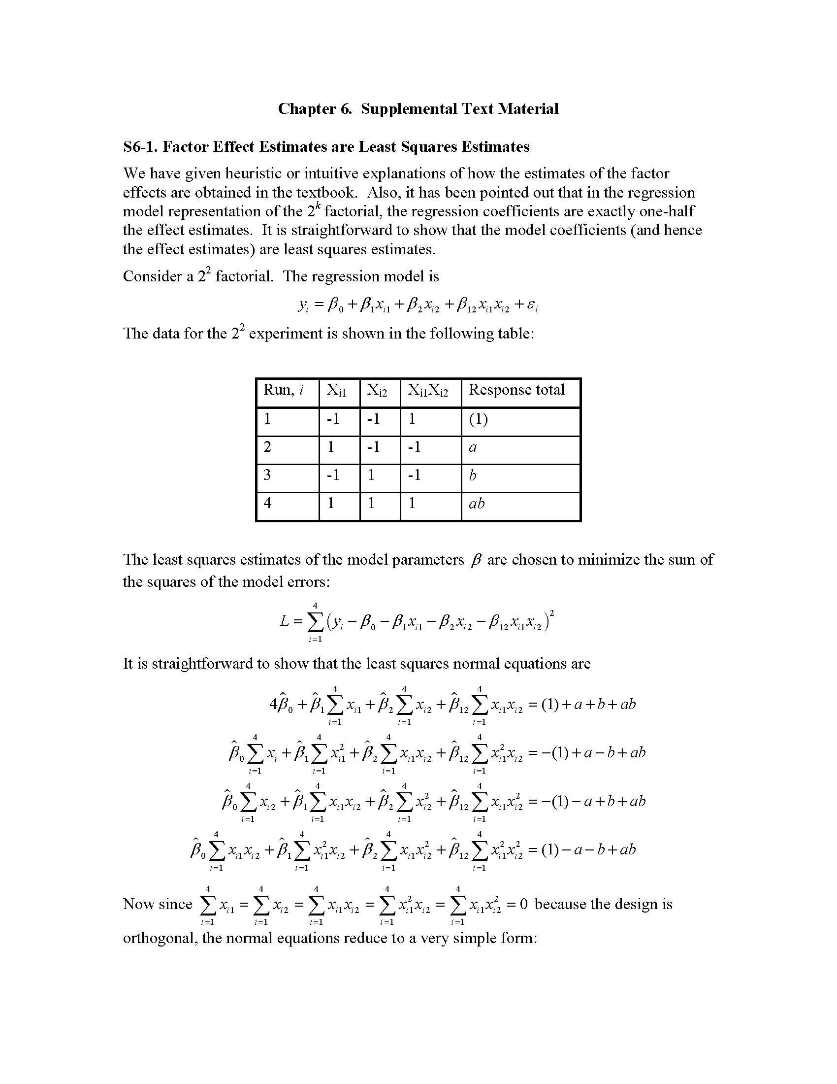 Introductory Design & Analysis