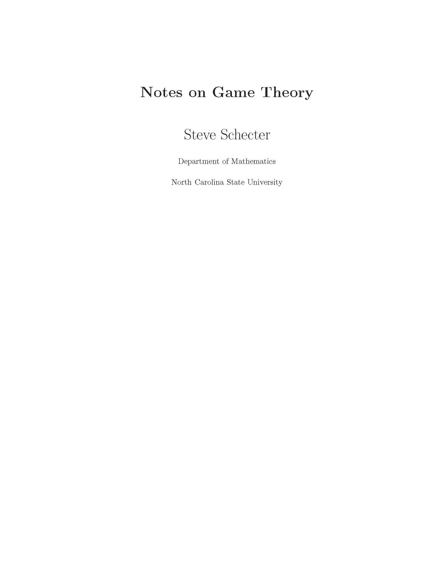 Game Theory