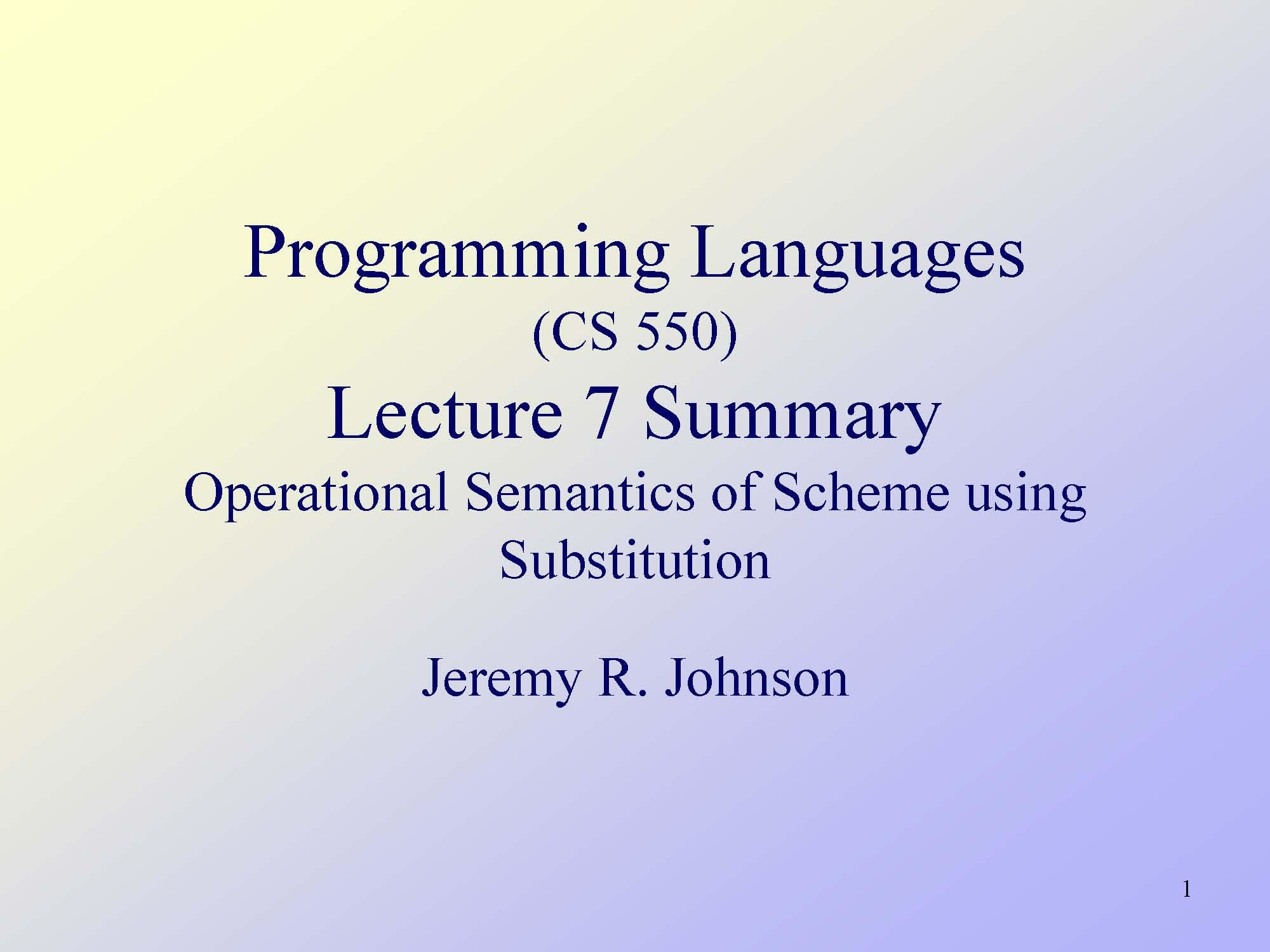 ProgrammingLanguages