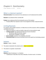 Exam 2 - Chapter 4 - Stoichiometry