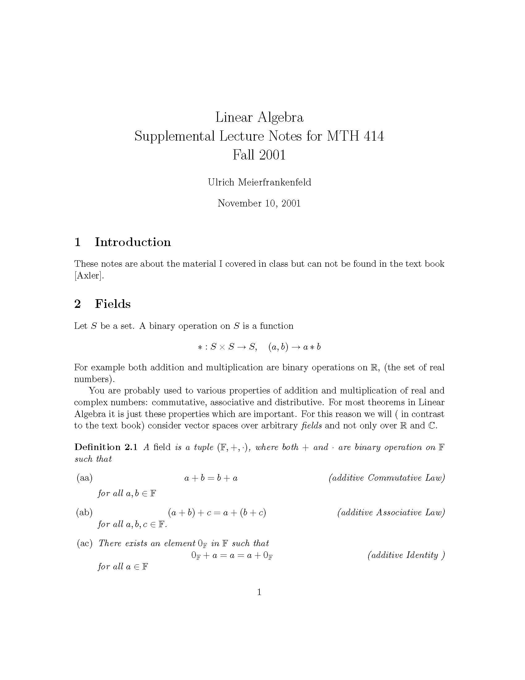 Linear Algebra II