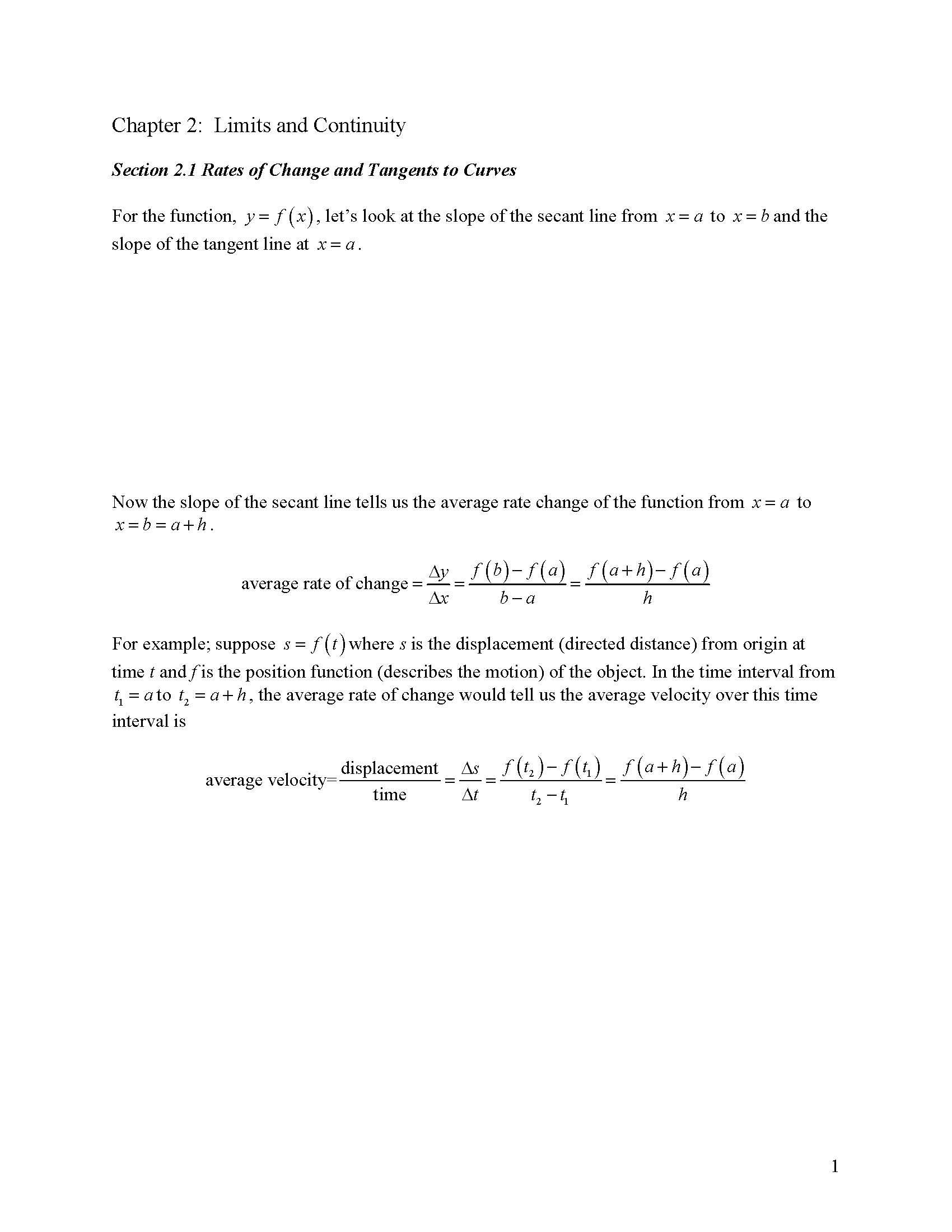 Calculus & Analytic Geometry I