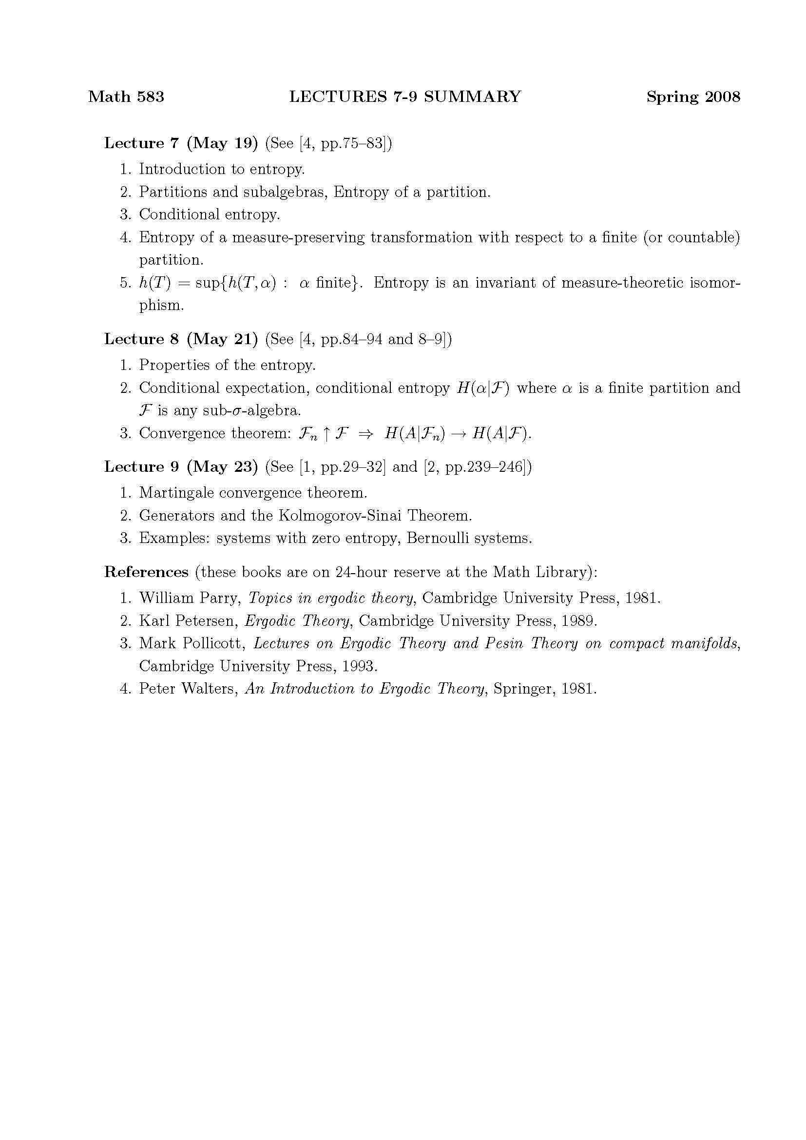 SPECIAL TOPICS