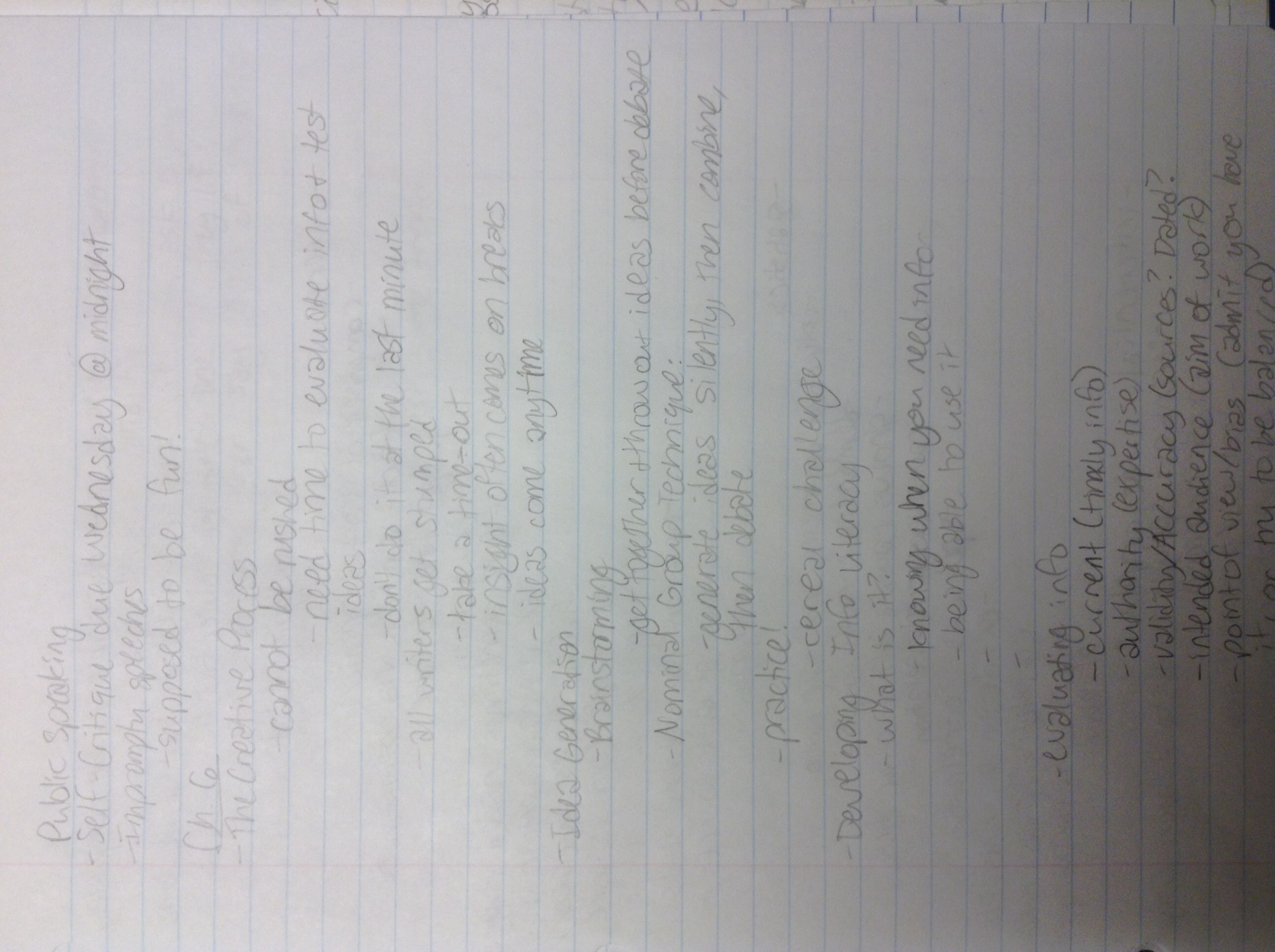 Public Speaking notes 9/28-10/9