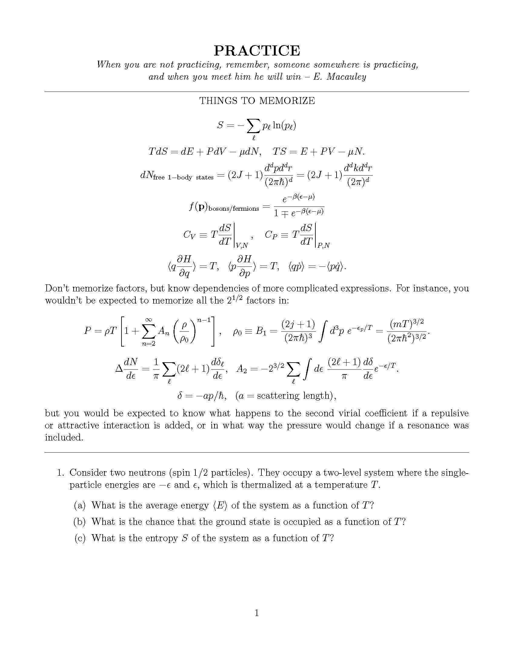 Statistical Mechanics
