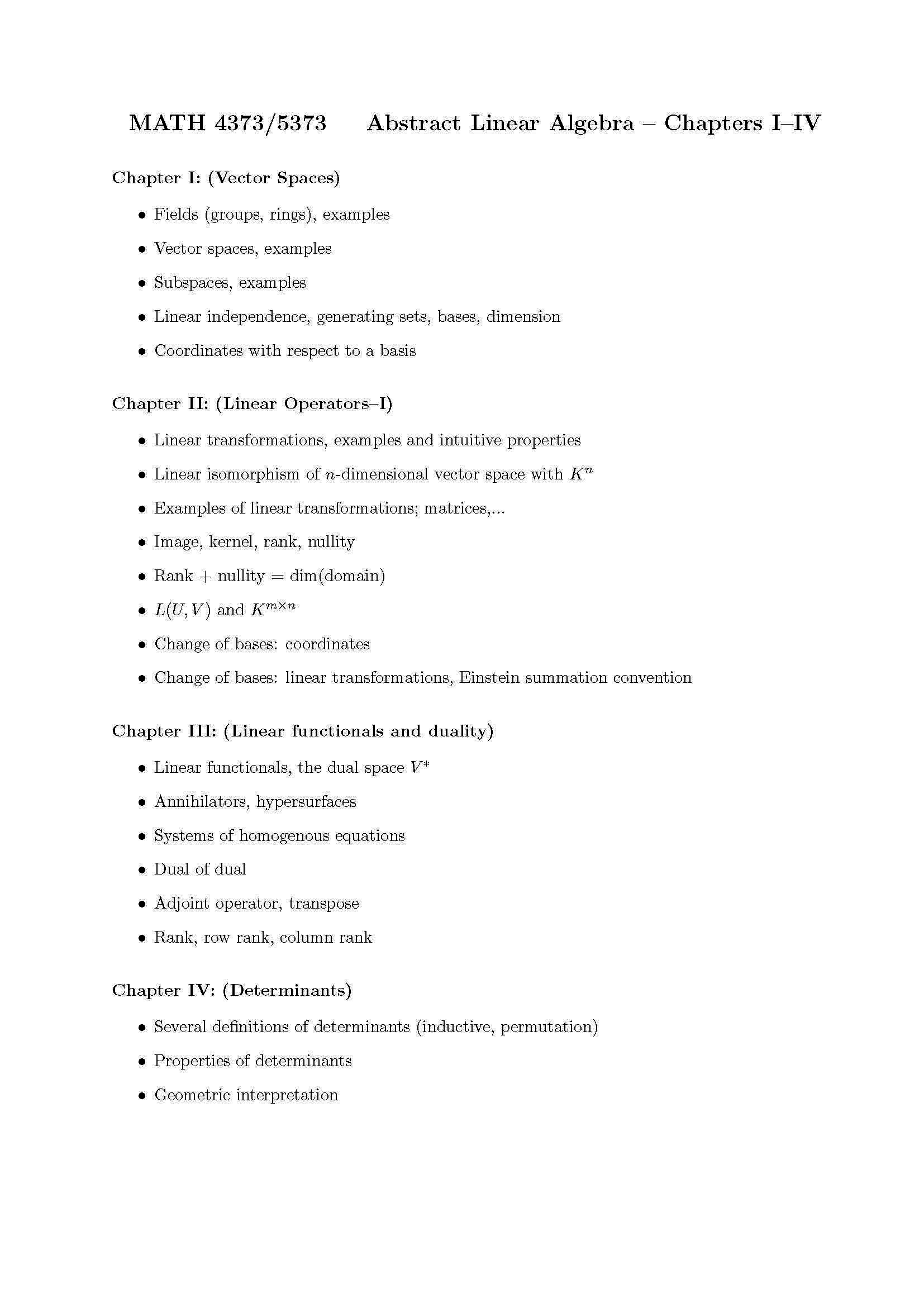 Abstract Linear Algebra