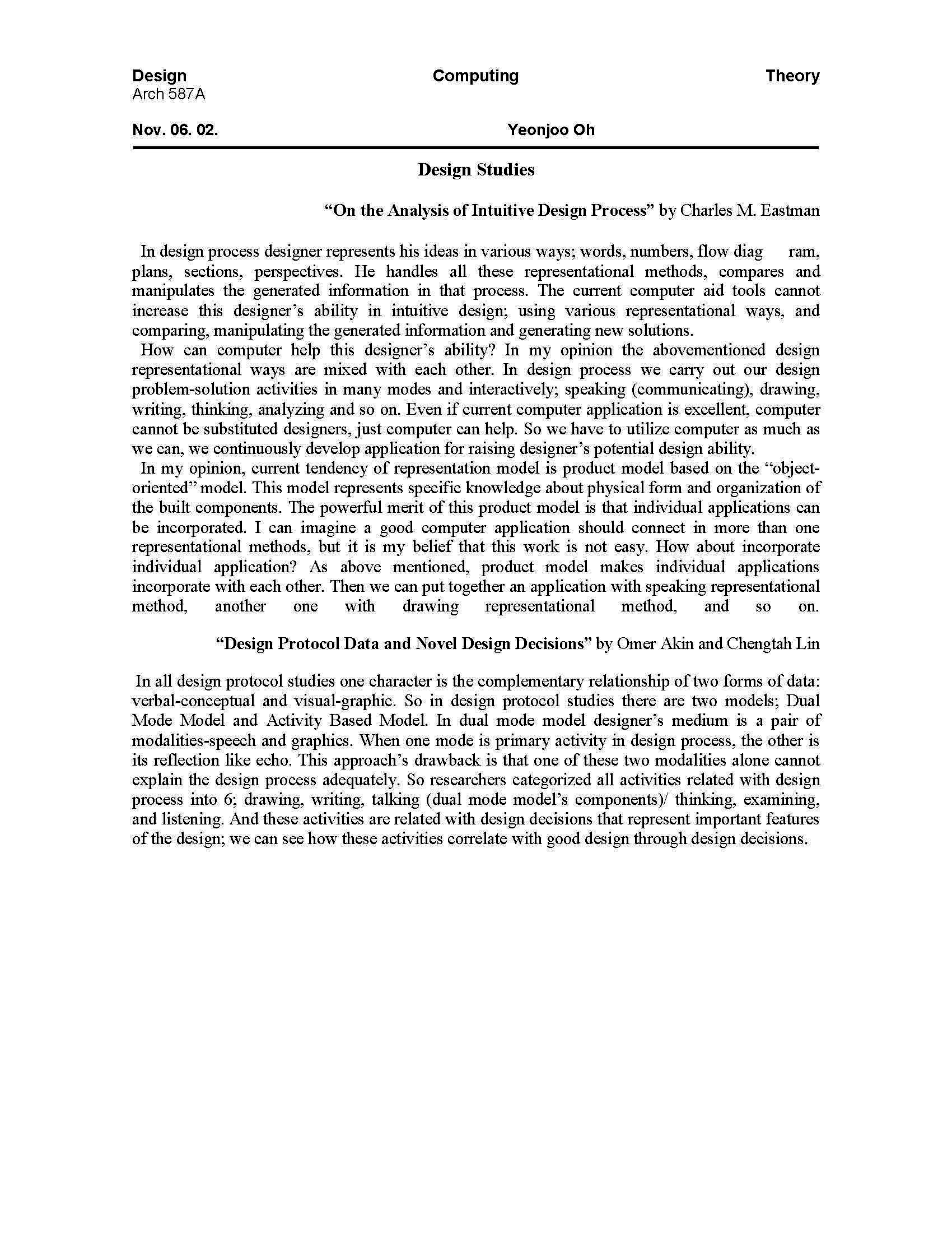 DSGN COMUT THEORY