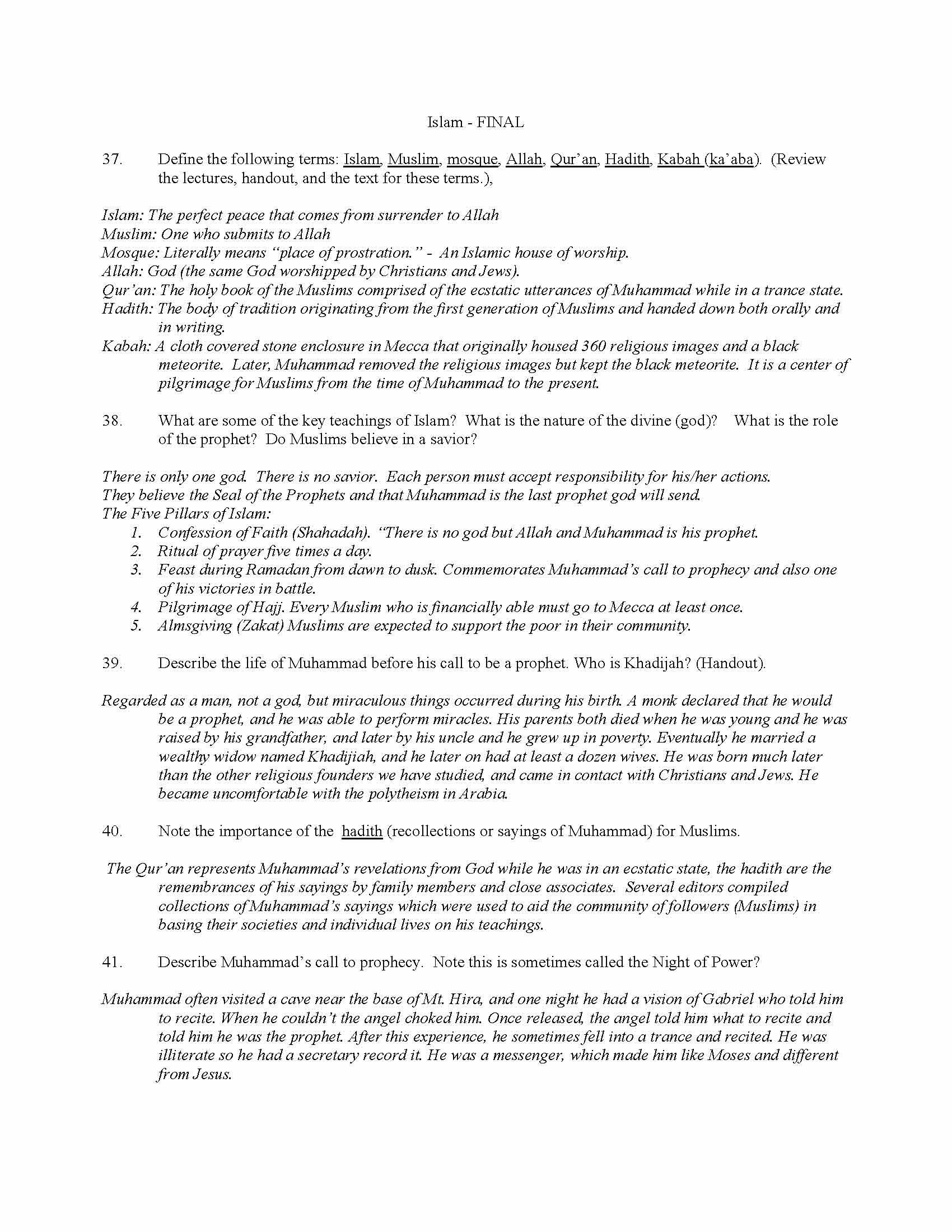 Survey of World Religions