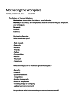 Motivating the Workforce