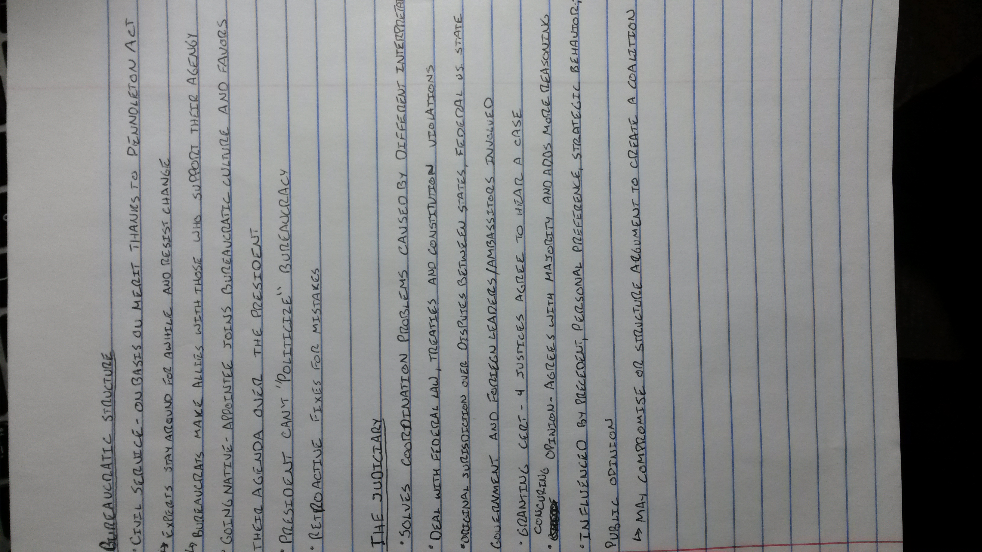 Bureaucracy and Judiciary 