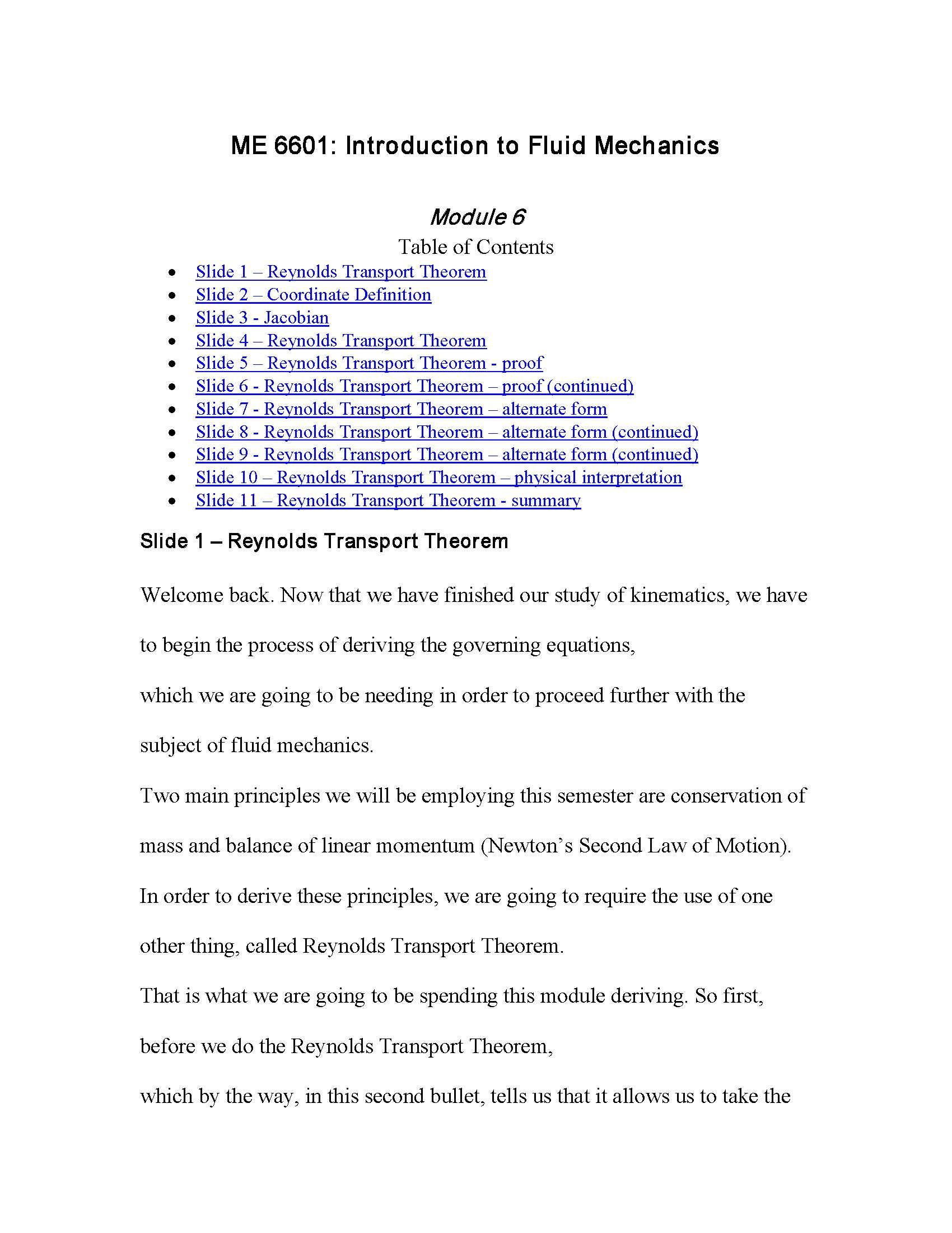 Intro to Fluid Mechanics