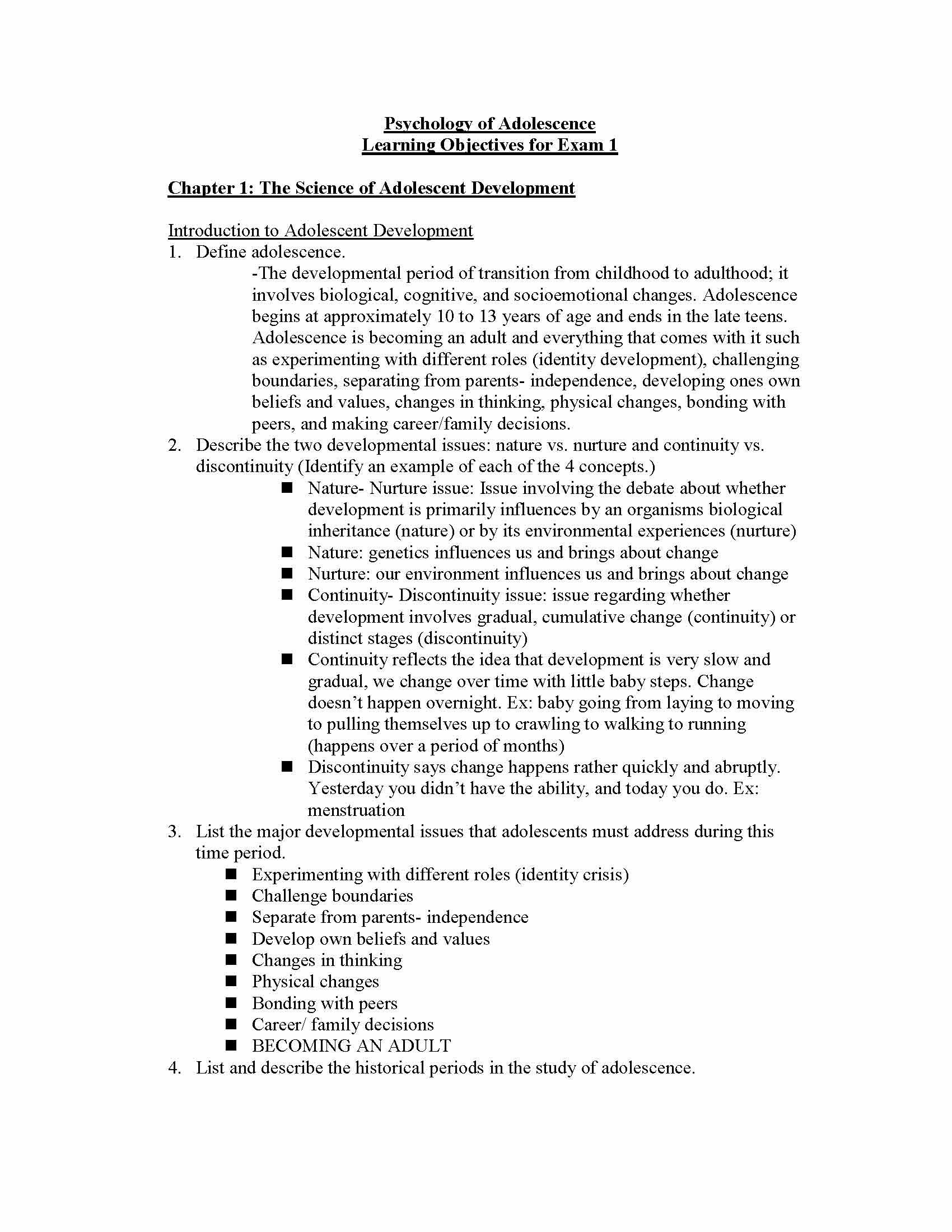 The Psychology of Adolescence