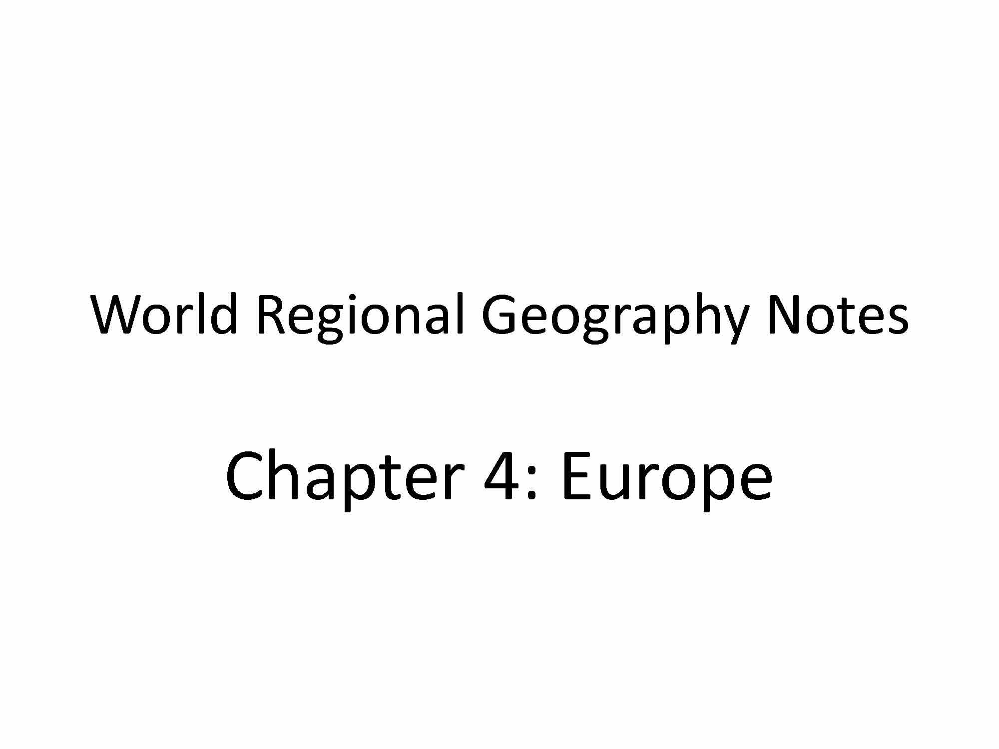 World Regional Geography