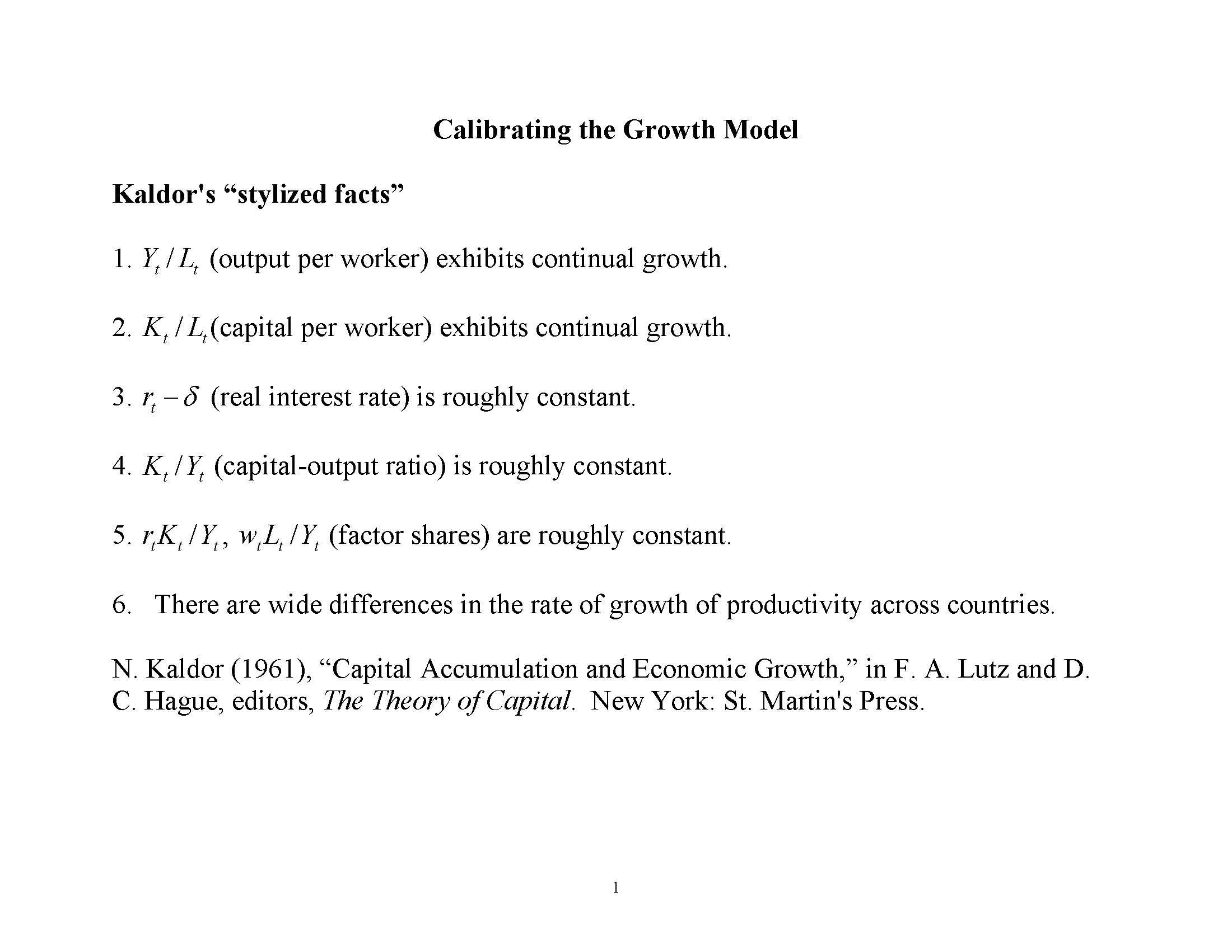 Macroeconomic Theory I