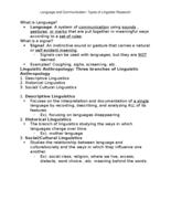 Language and Communication: Types of Linguistic Research
