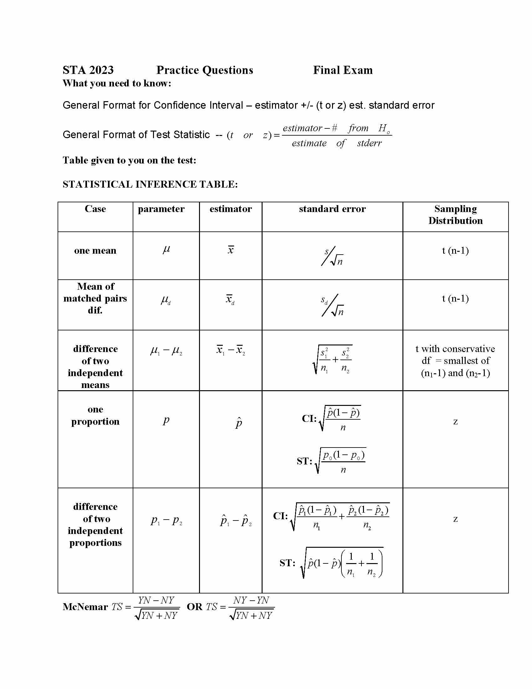 INTRO TO STATISTICS 1