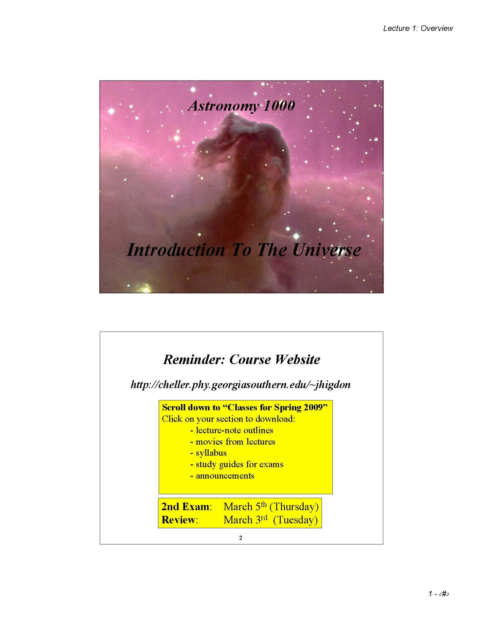 Introduction to the Universe
