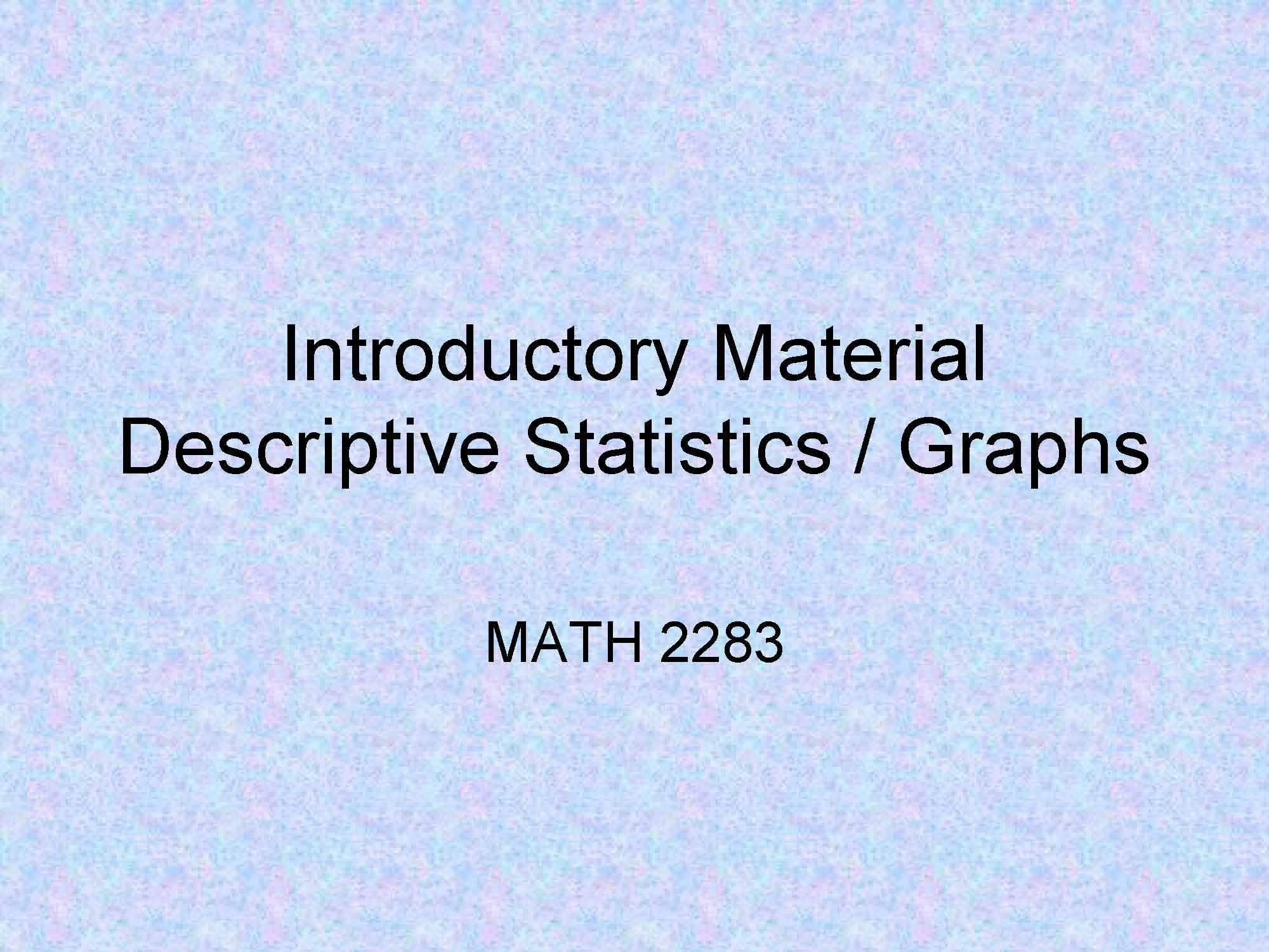 Statistics for Business