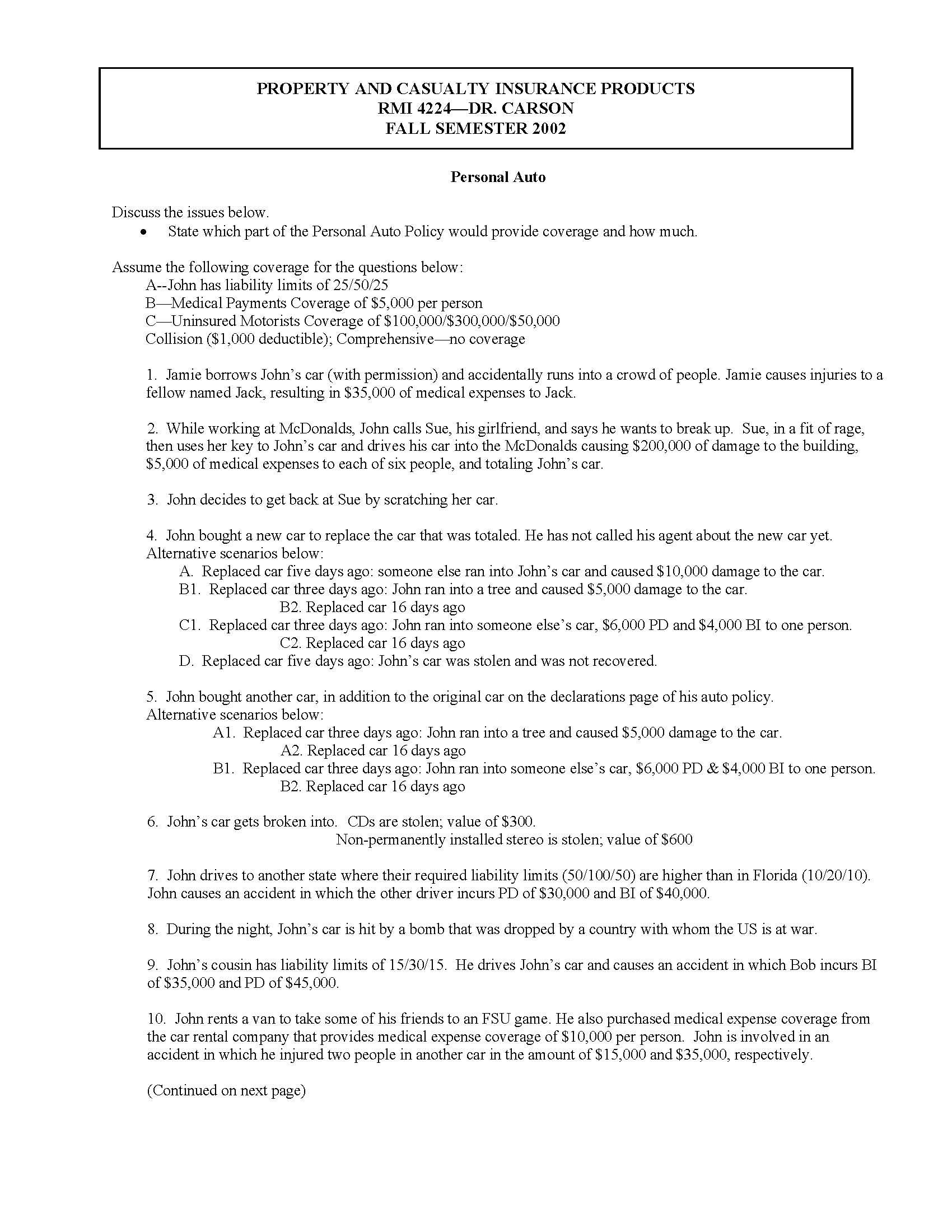 PROP&CASUAL INS PROD