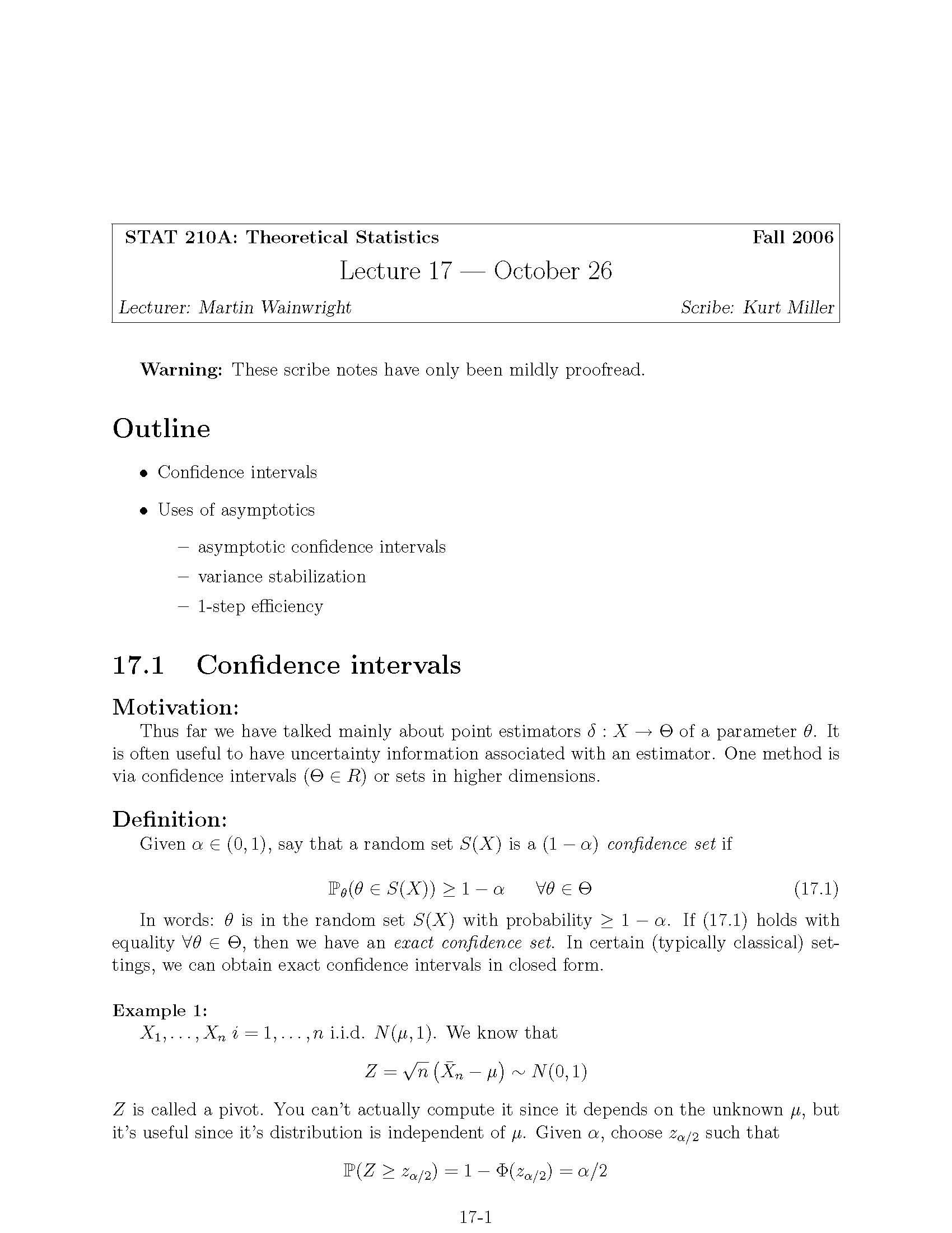 Theoretical Statistics