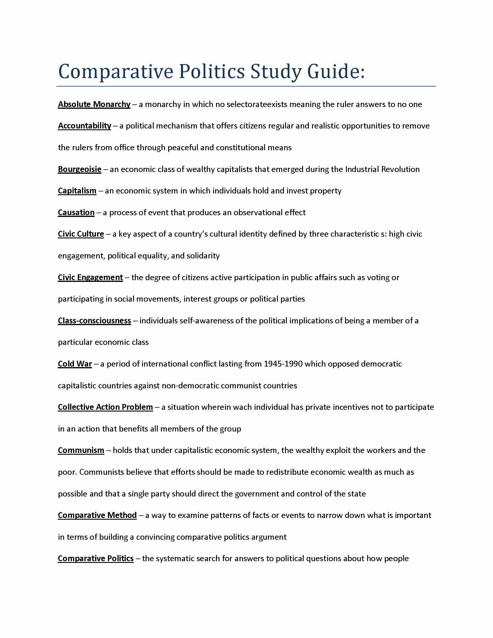 Comparative Politics