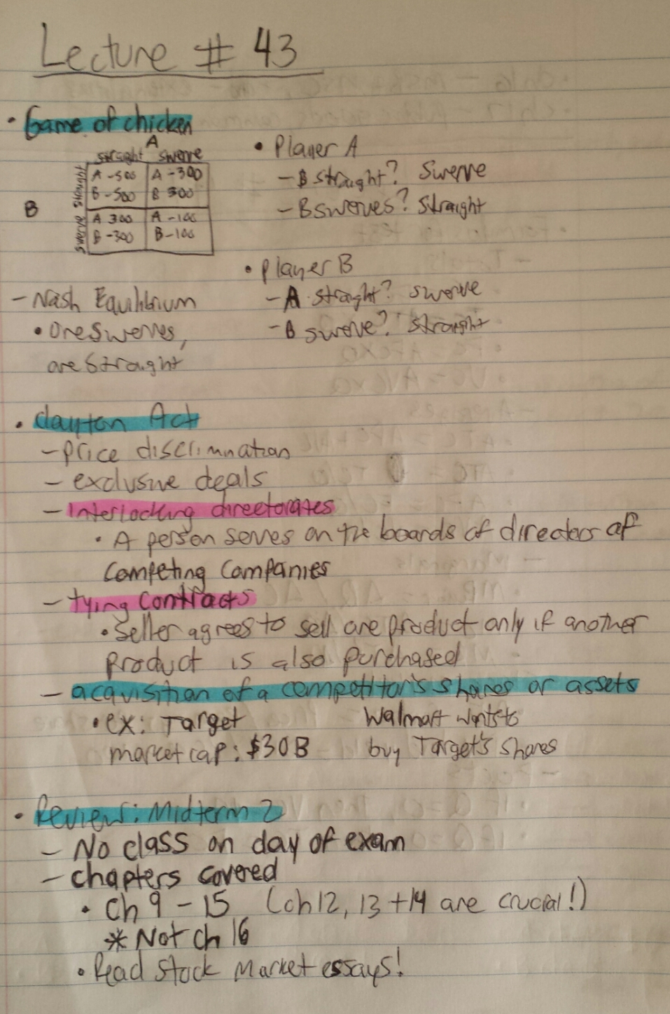 Microeconomics Week 12 Lecture Notes (43-44)