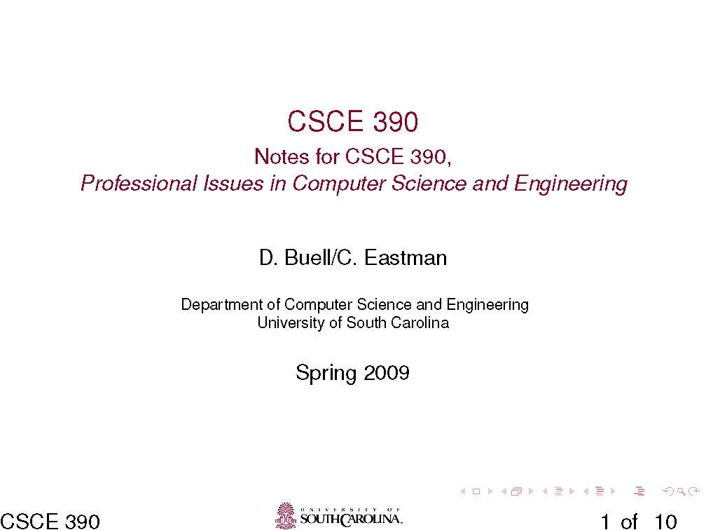 PROF ISSUES COMP SCI&ENG