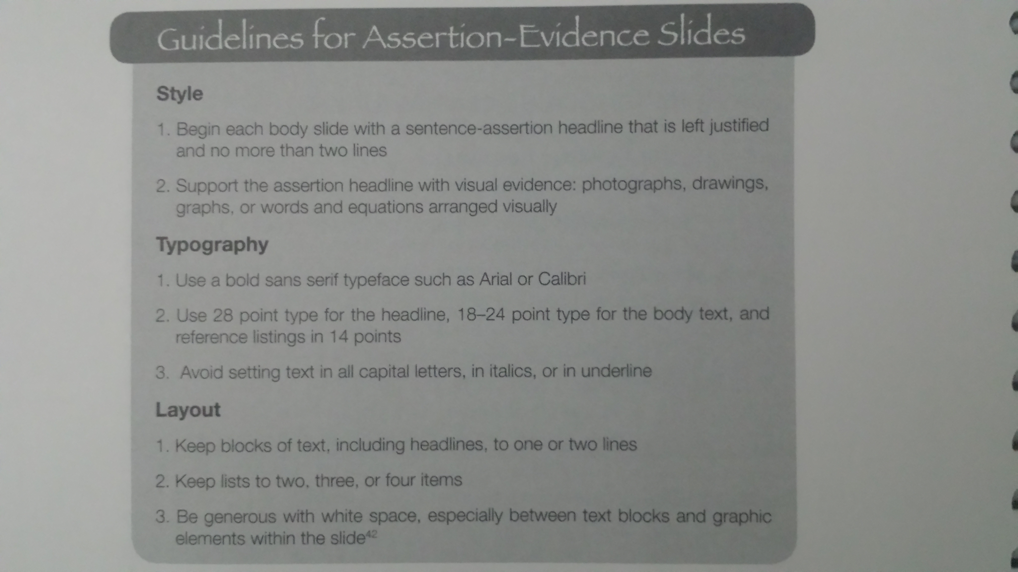 assertion evidence model
