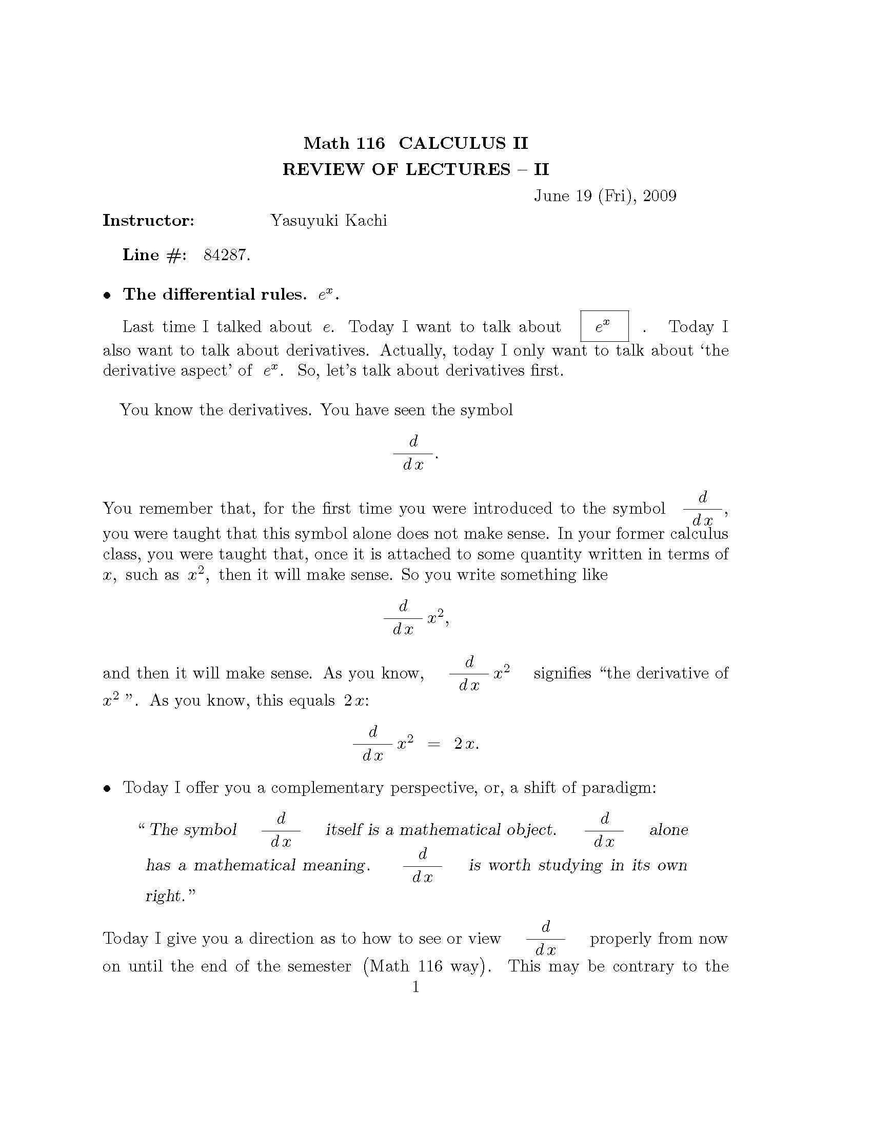 Calculus II