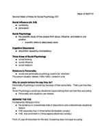 week 2 notes social psychology psych 355