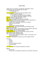 Women's Gender Week 6 Notes 