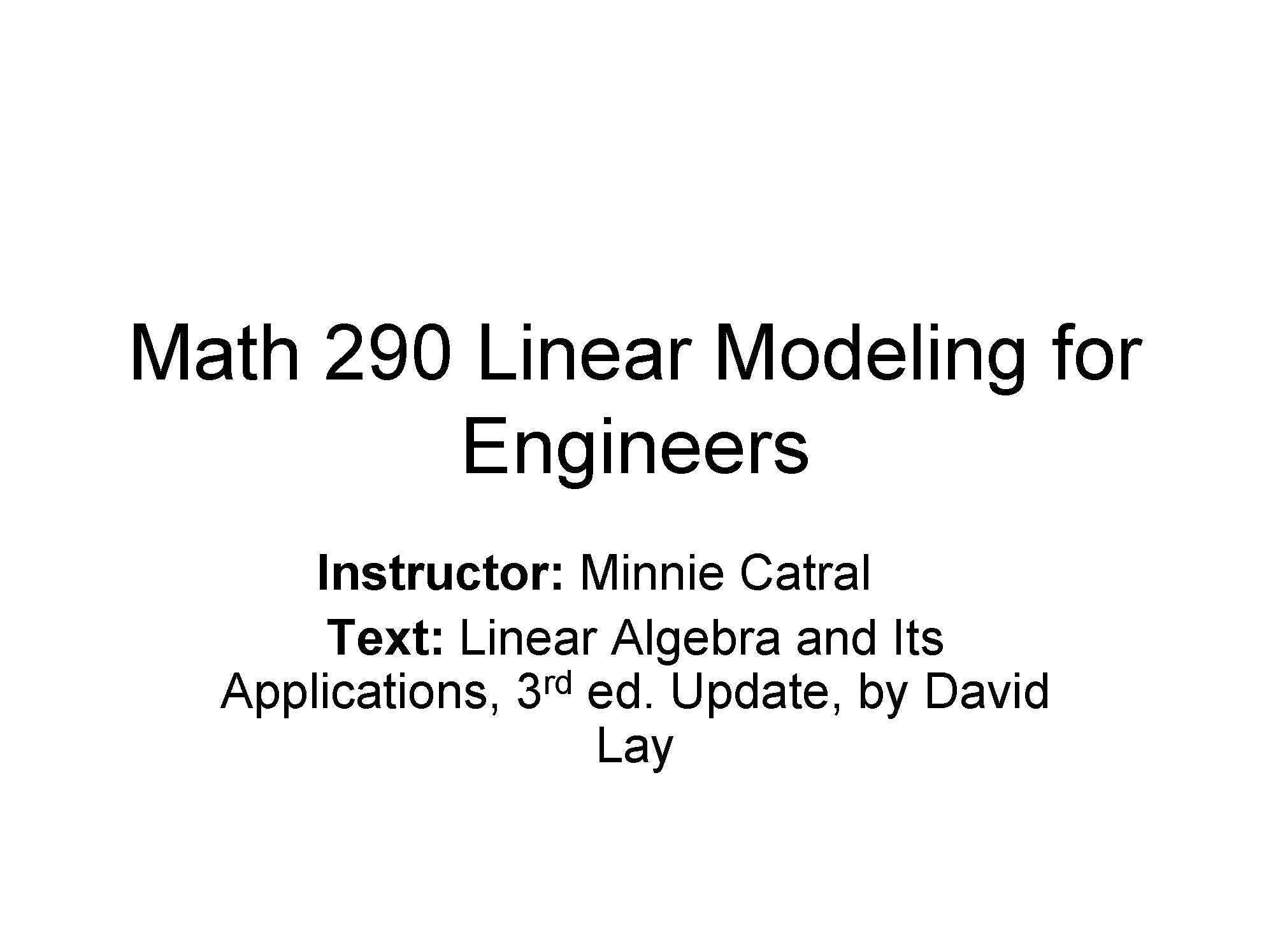 LinearModelingforEngineers