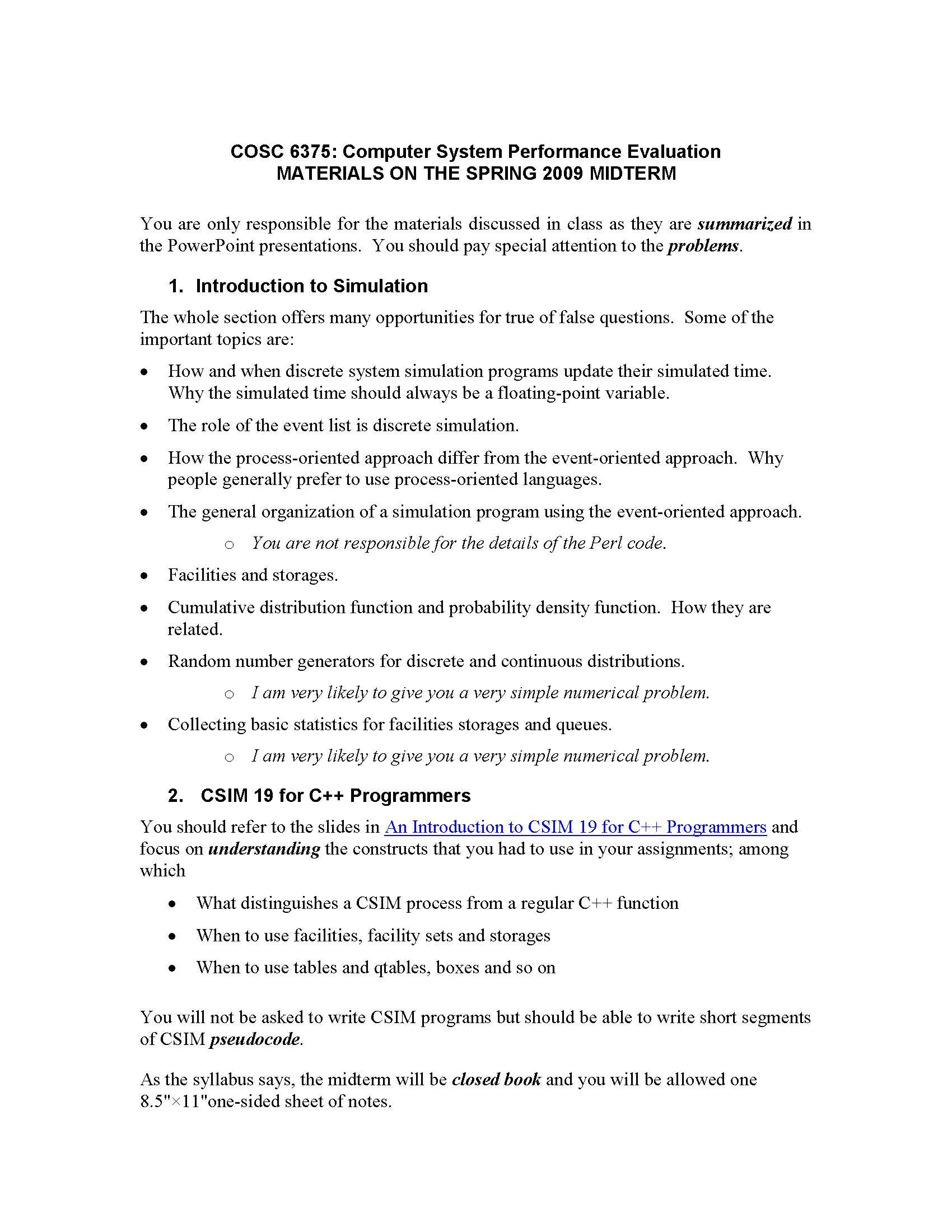 Computer Systems Perform Eval
