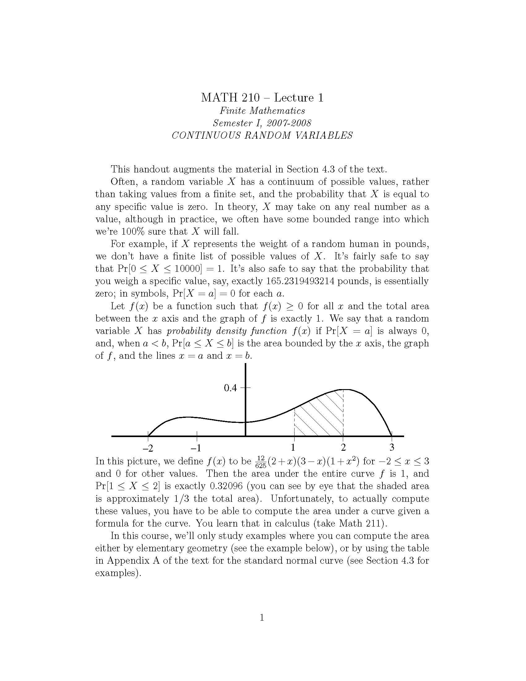 Topics in Finite Mathematics