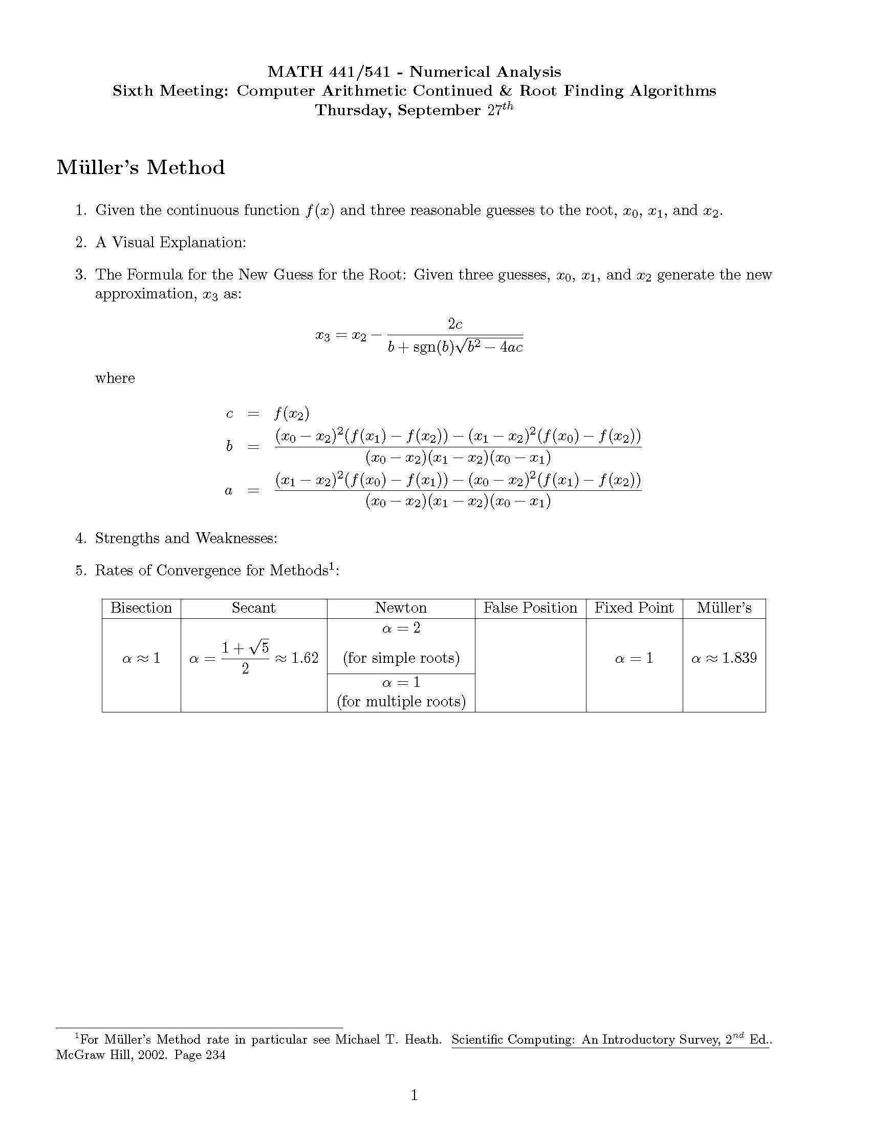 Intro Numerical Analysis