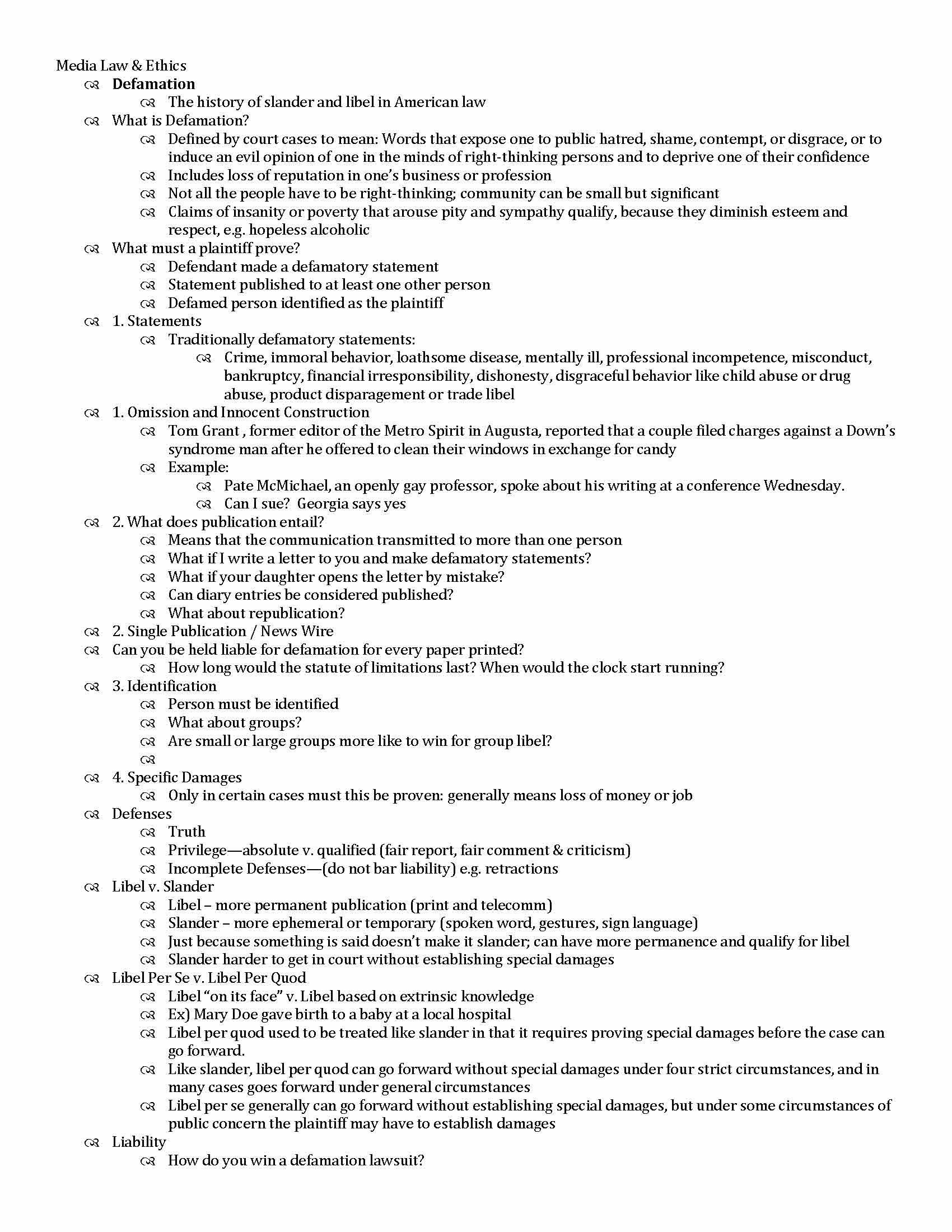 Mass Media Law and Ethics