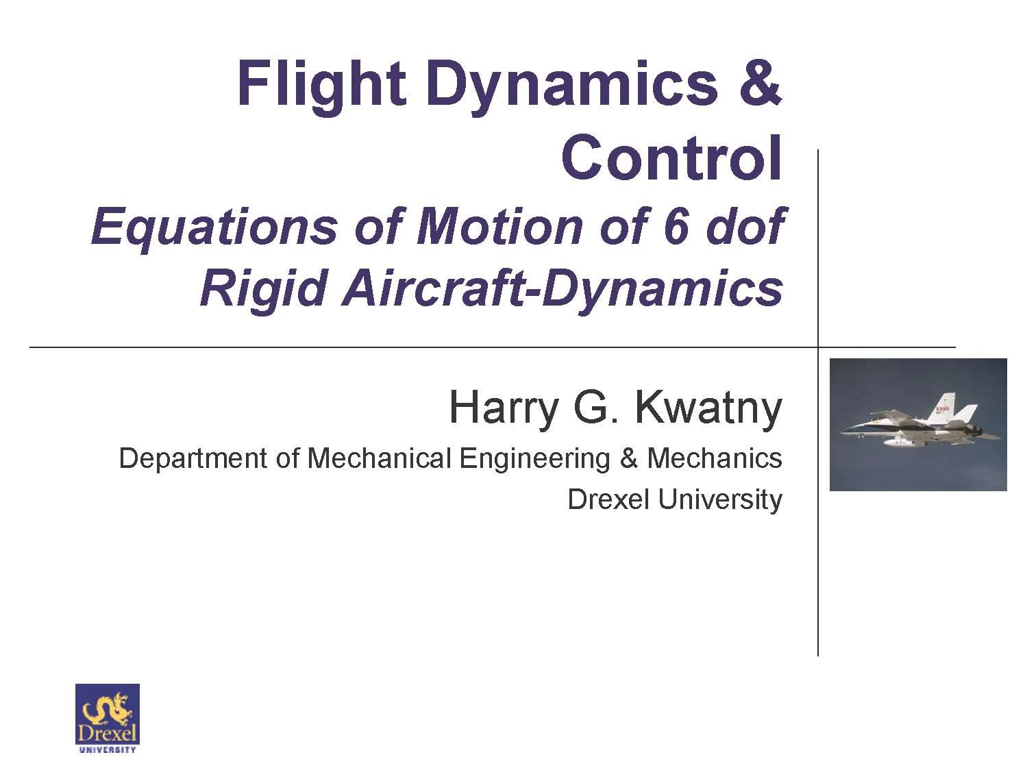AircraftFlightDynamics&ControlI