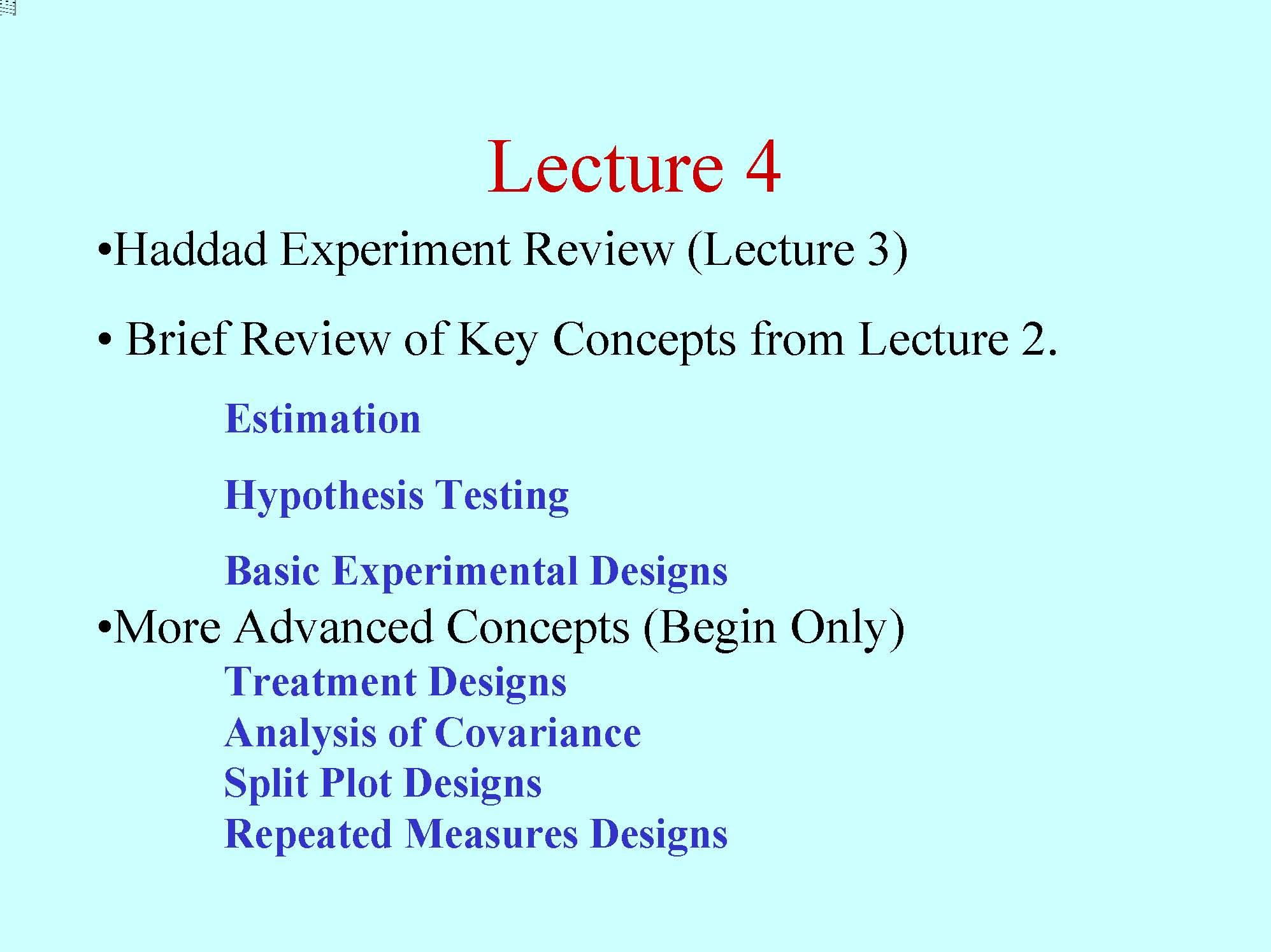 Experimental Statistics For Biological Sciences II