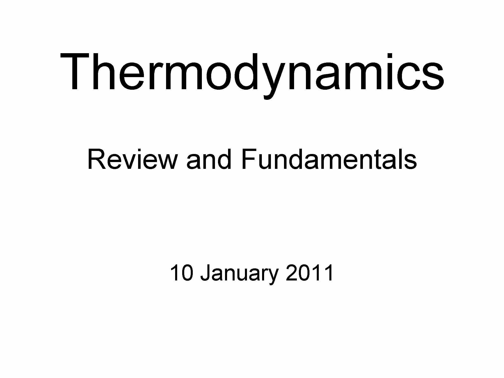 Advanced Thermodynamics