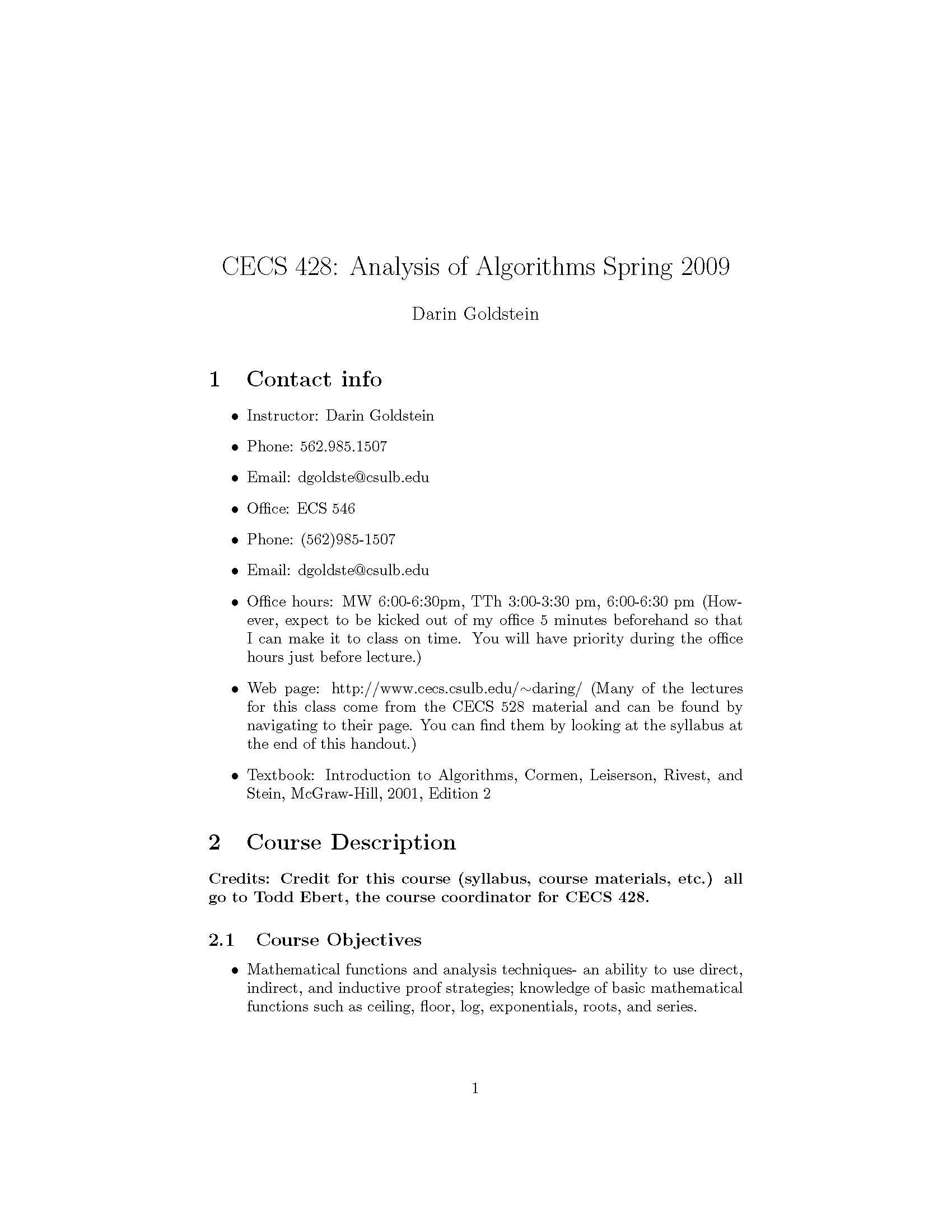 Analysis of Algorithms