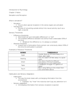 Chapter 3- Sensation and Perception