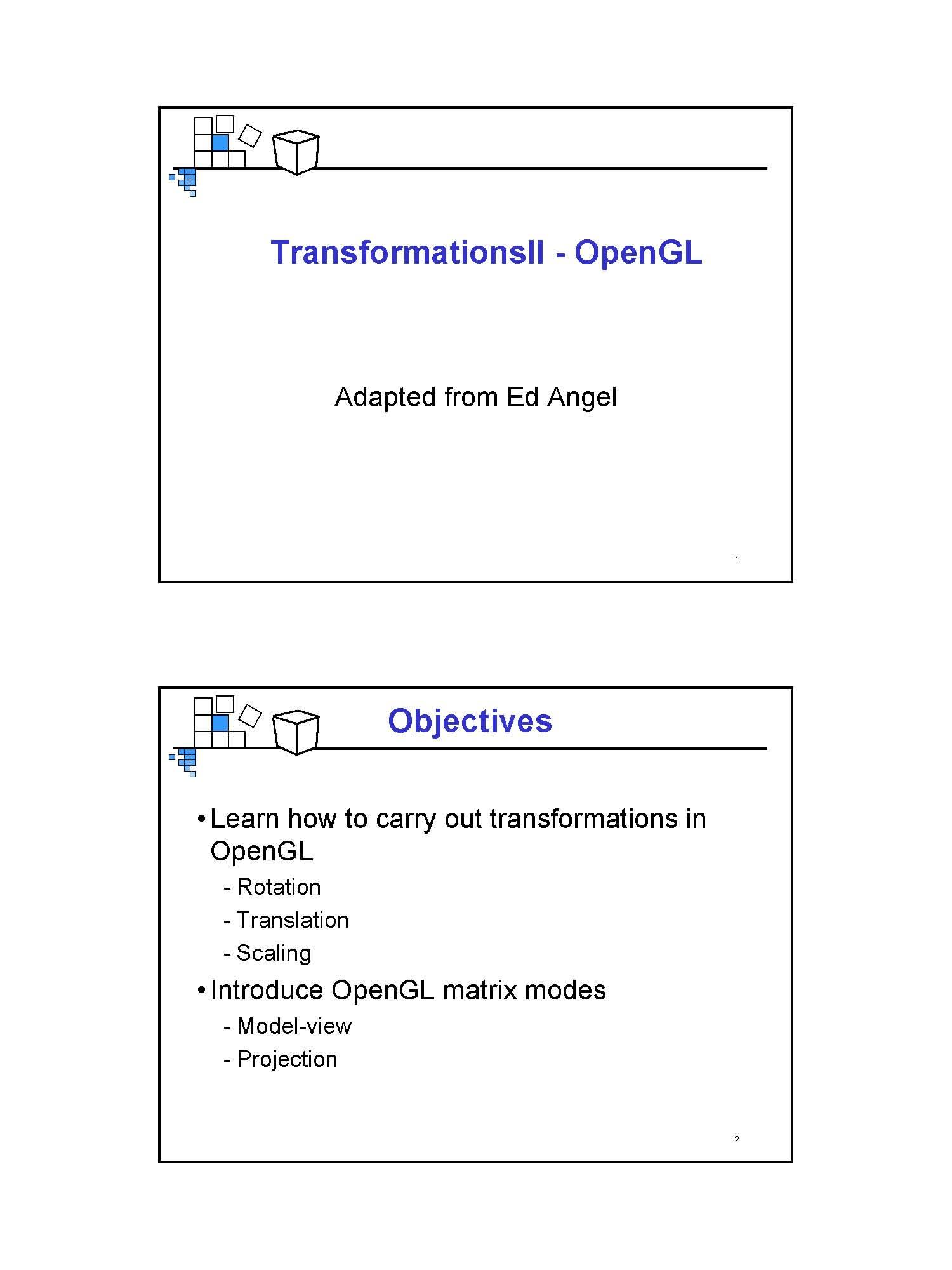 INTRODUCTION TO COMPUTER GRAPHICS