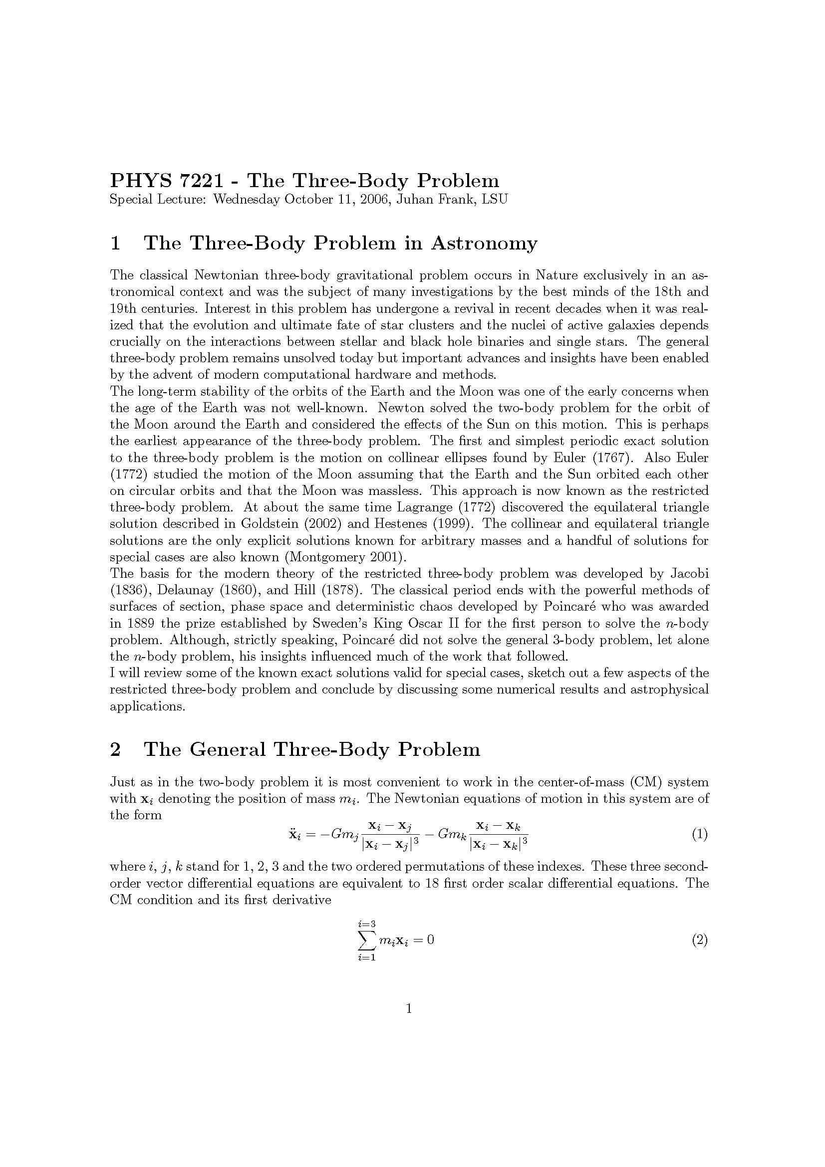 CLASSICAL MECHANICS