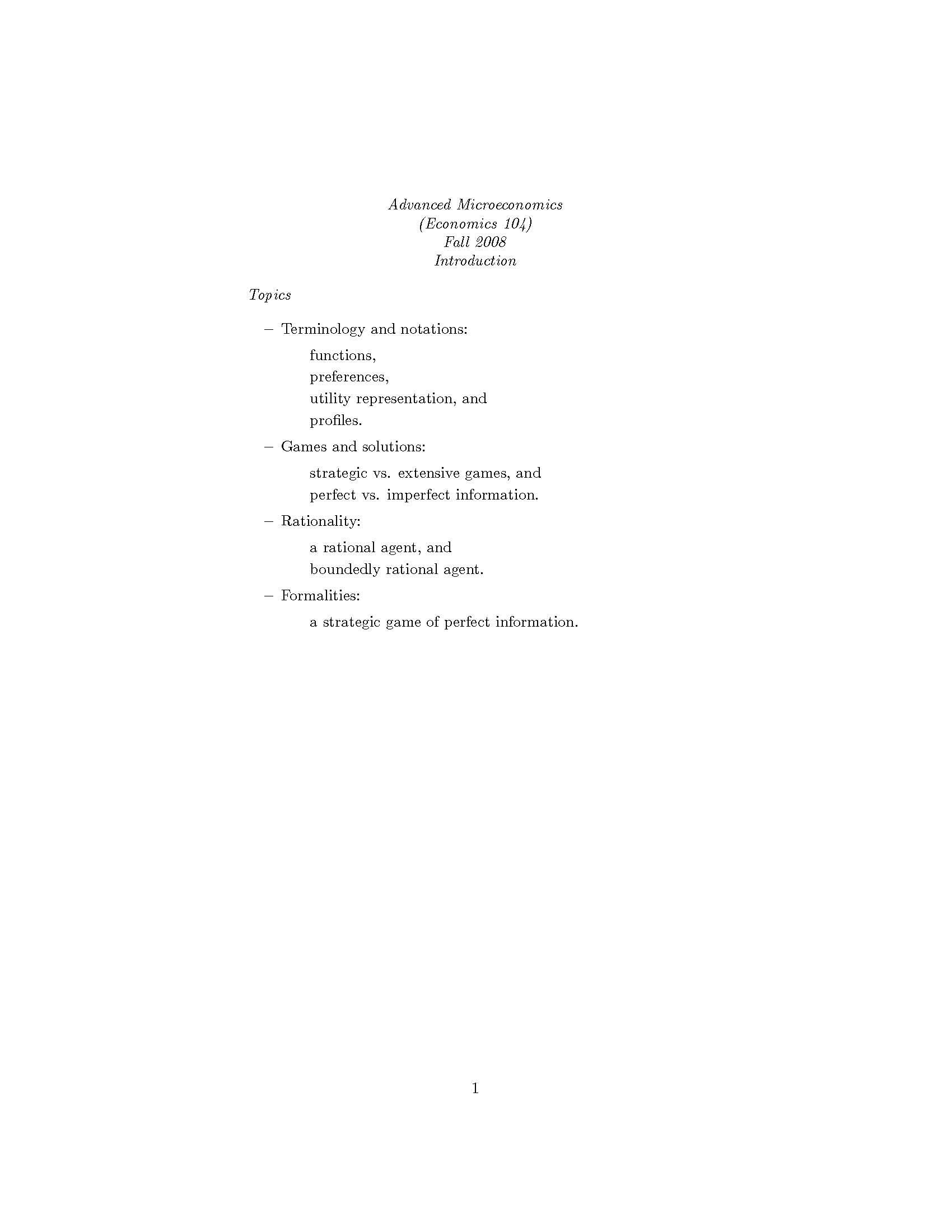 Advanced Microeconomic Theory