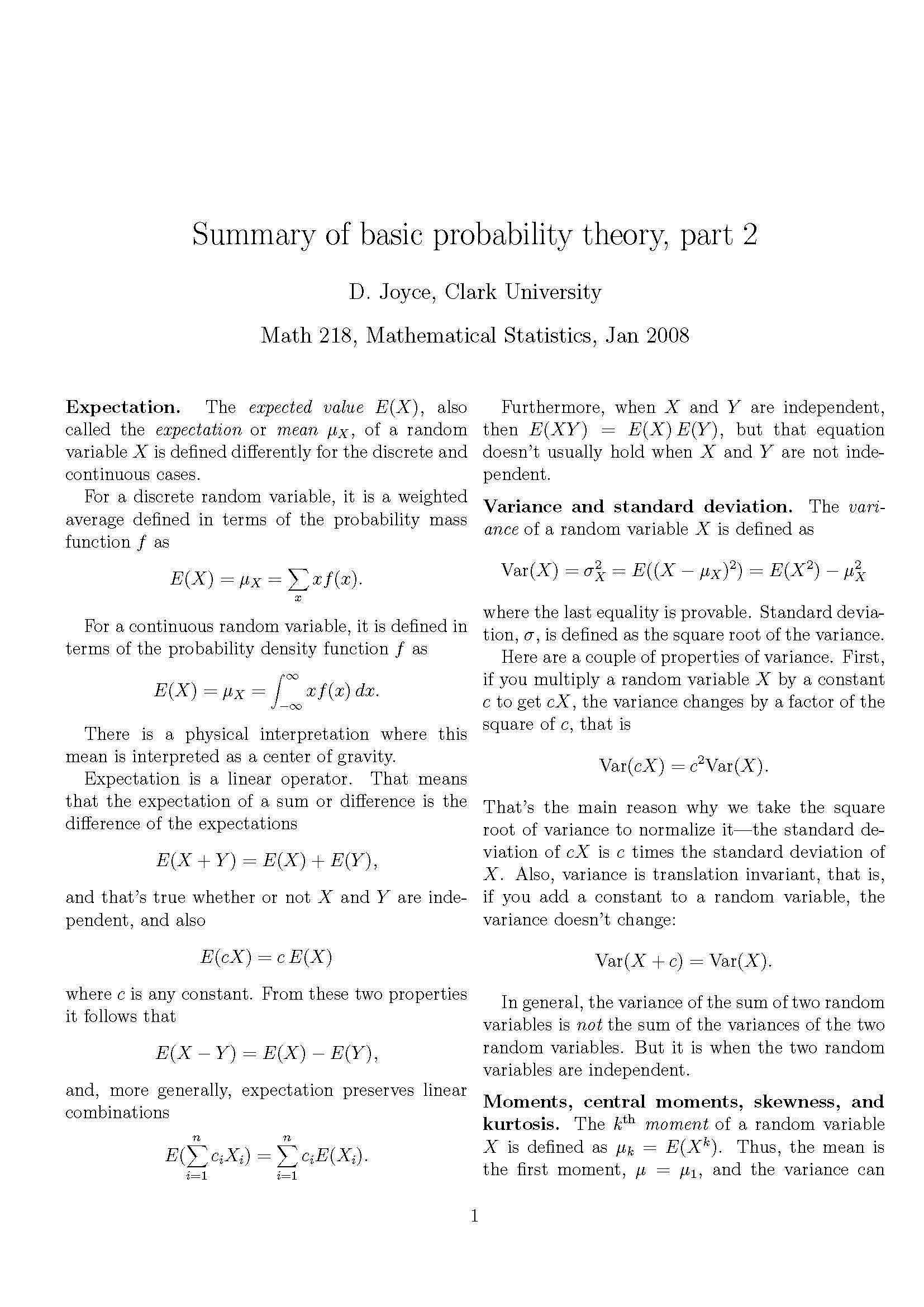 TOPICS IN STATISTICS